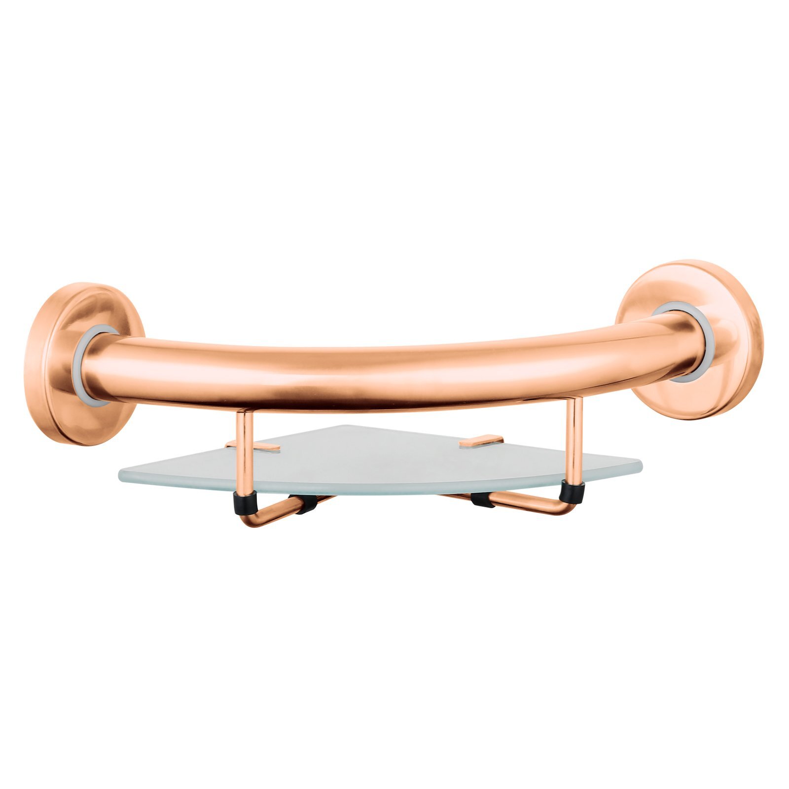 evekare Rose Gold Corner Shelf Grab Rail