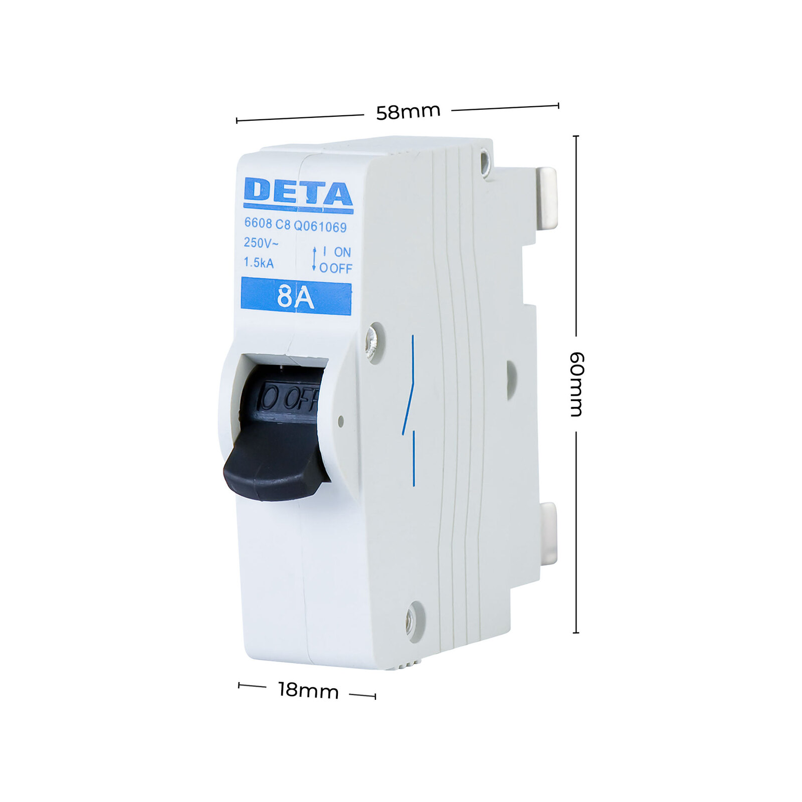DETA 8A Plug-In Circuit Breaker