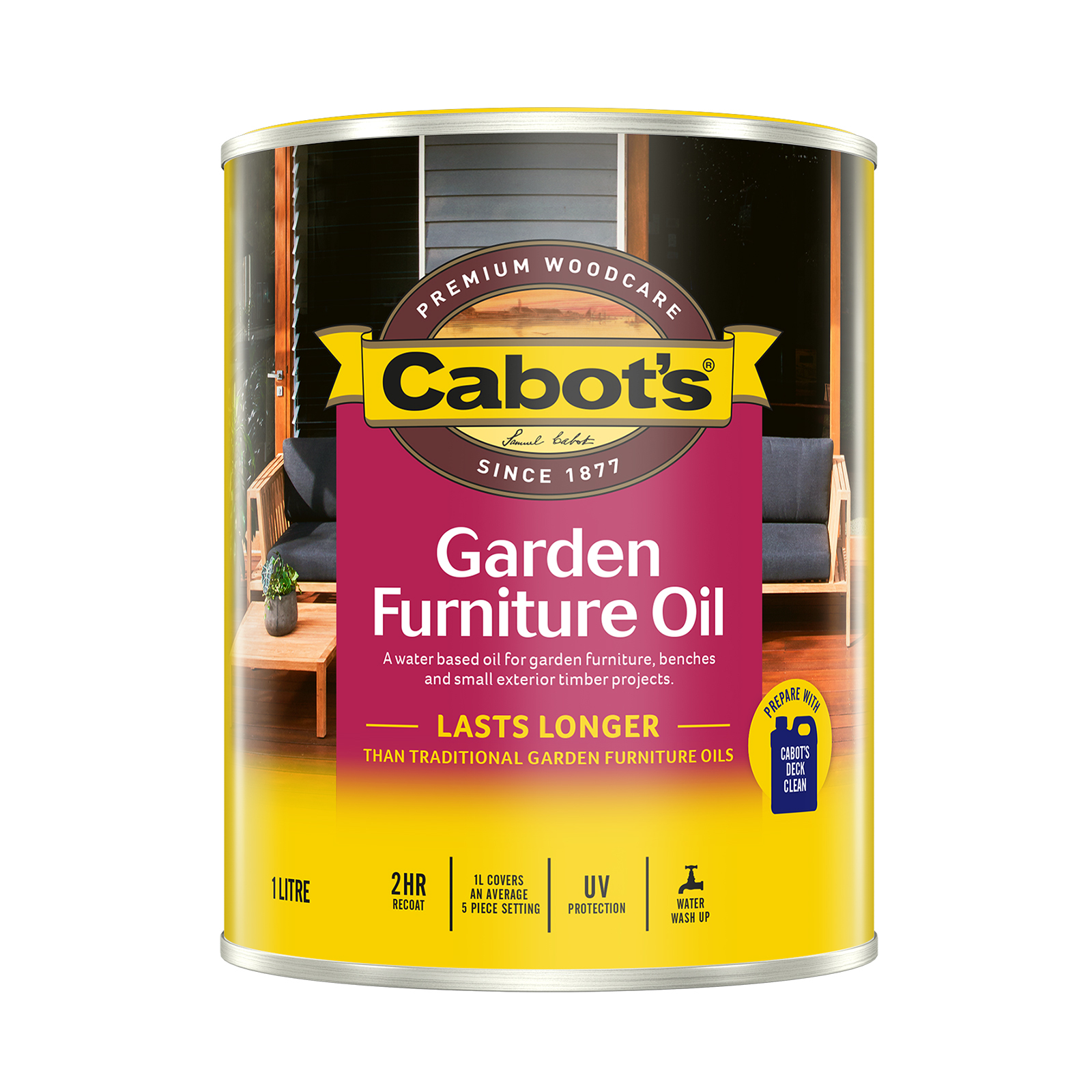 Cabot's 1L Jarrah Water Based Garden Furniture Oil