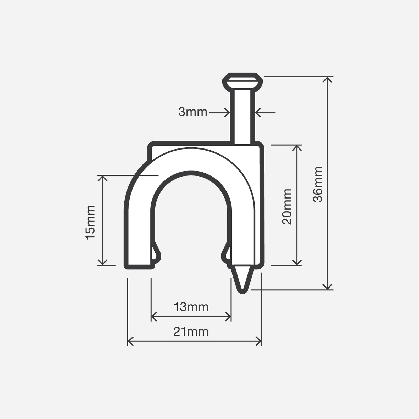 Holman 13mm Saddle Clip With Nail - 10 Pack