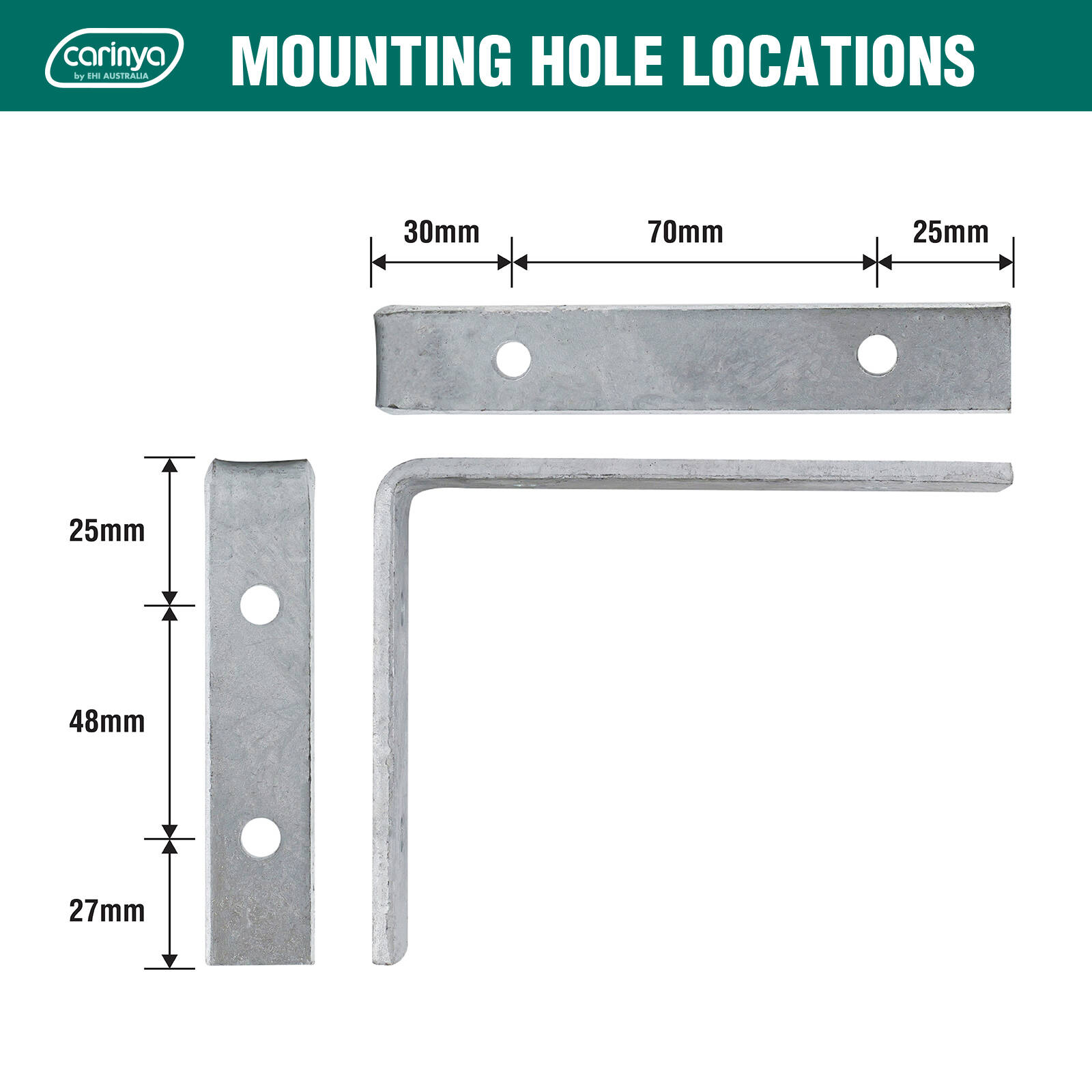 Carinya 125 x 100mm Heavy Duty Hot Dipped Galvanised Angle Bracket 6 Carinya 125 x 100mm Heavy Duty Hot Dipped Galvanised Angle Bracket