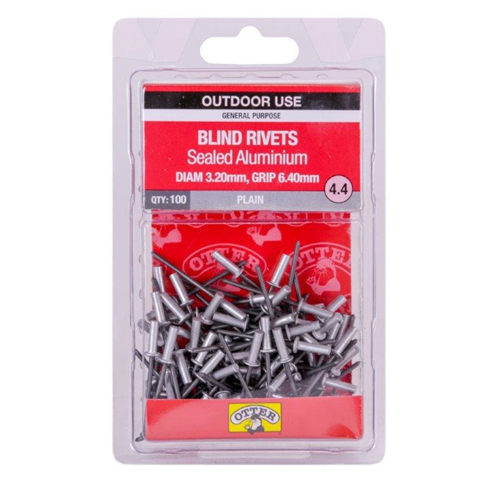 Otter 3.2 x 6.4mm Sealed Aluminium Blind Rivets - 100 Pack