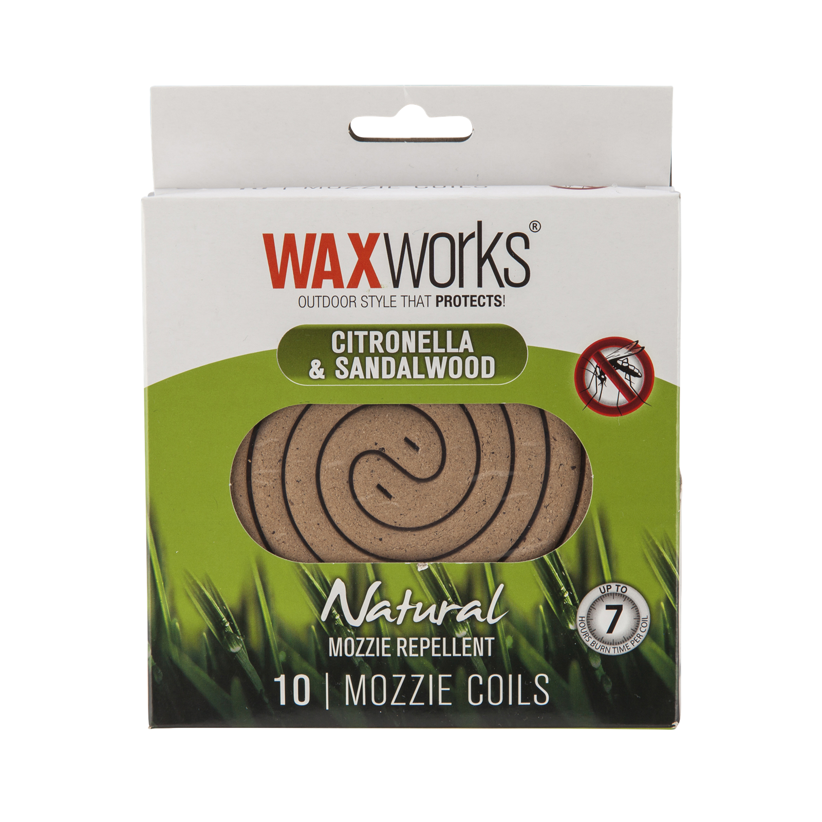 Waxworks Citronella And Sandalwood Mosquito Repellent Coil - 10 Pack