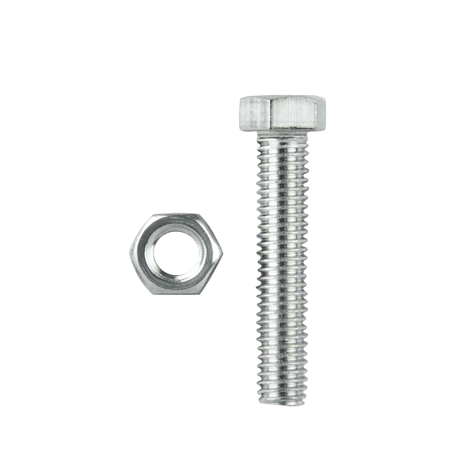Pinnacle M4 x 50mm Stainless Steel Hex Head Bolts And Nuts - 6 Pack
