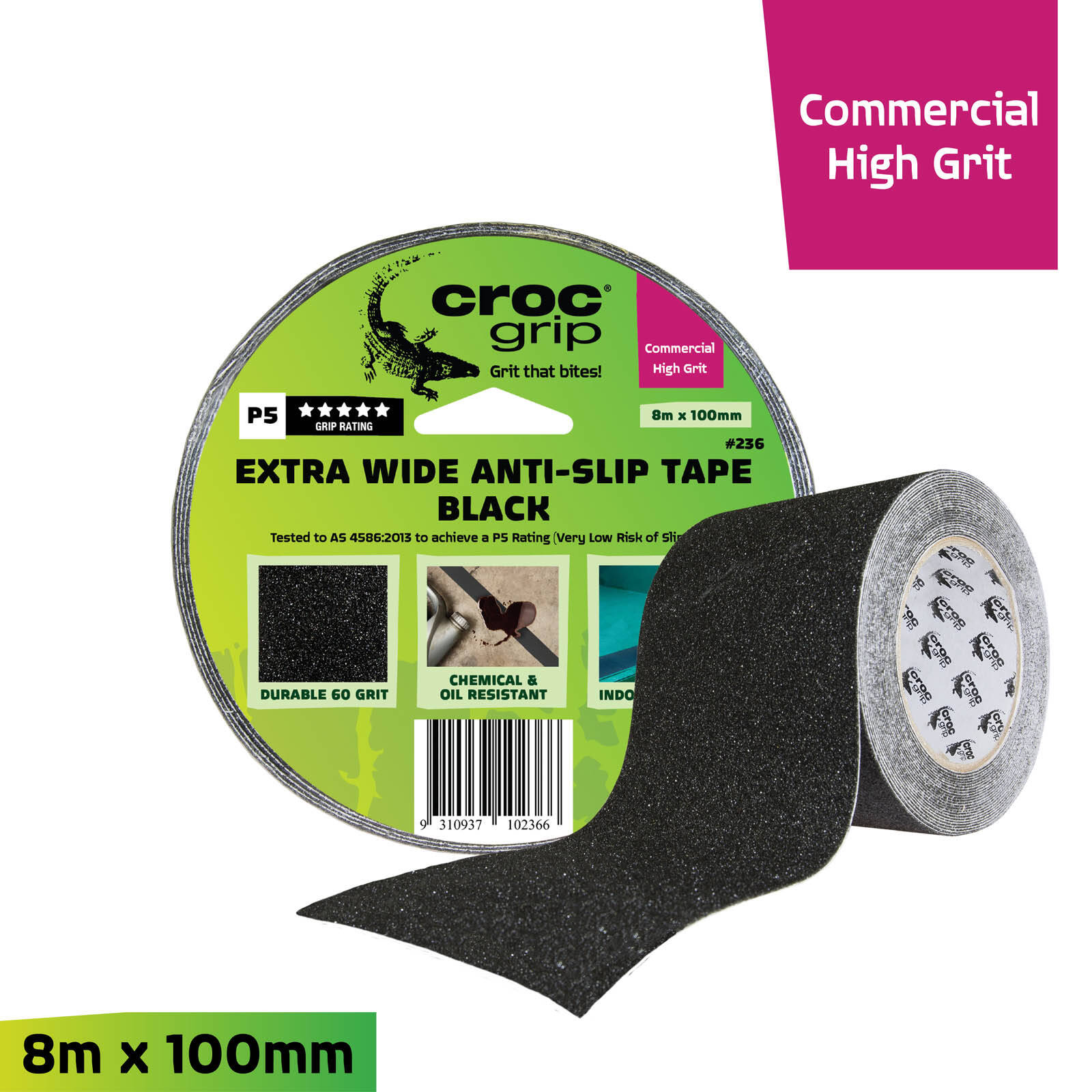 Croc Grip 8m x 100mm Black Anti Slip Tape