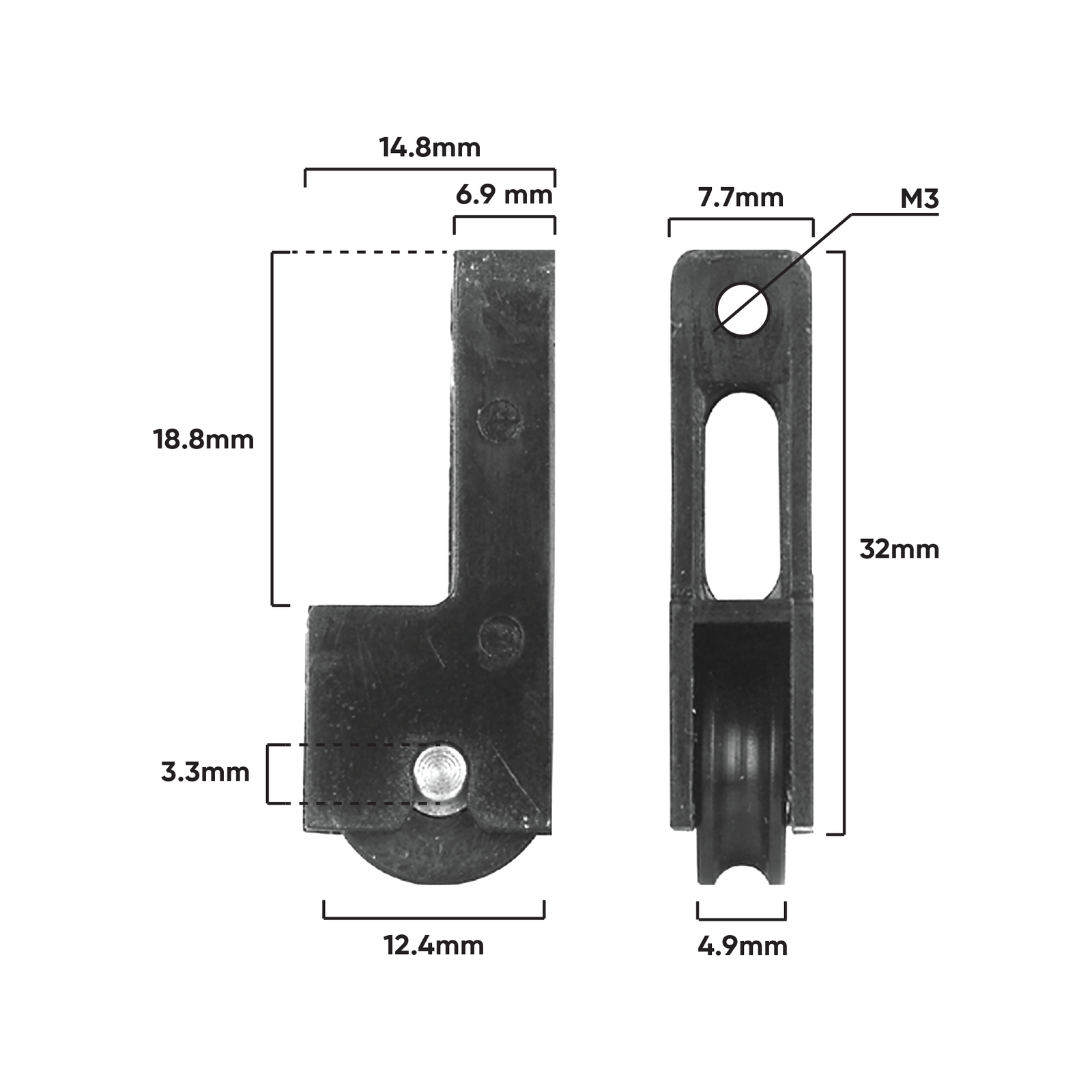 Rolltrak Adjustable Nylon Carriage And Roller - 2 Pack