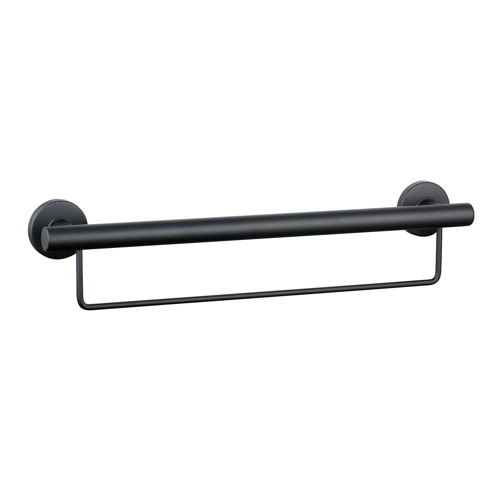 evekare 600mm Black Towel Rail with Grab Rail