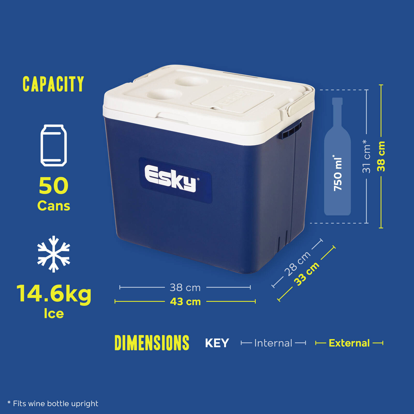 Esky 33L Plain Chilla Hard Cooler
