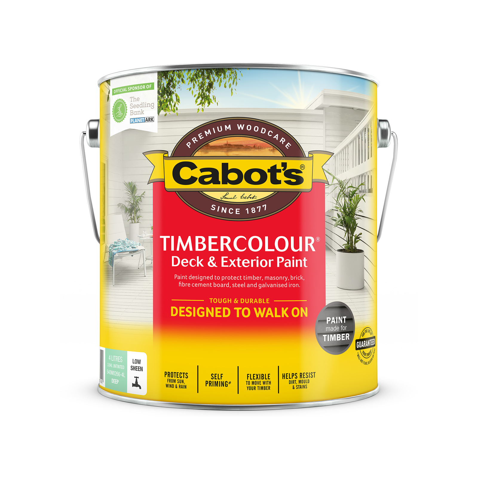 Cabot's 4L Deep Base Timbercolour Deck And Exterior Paint
