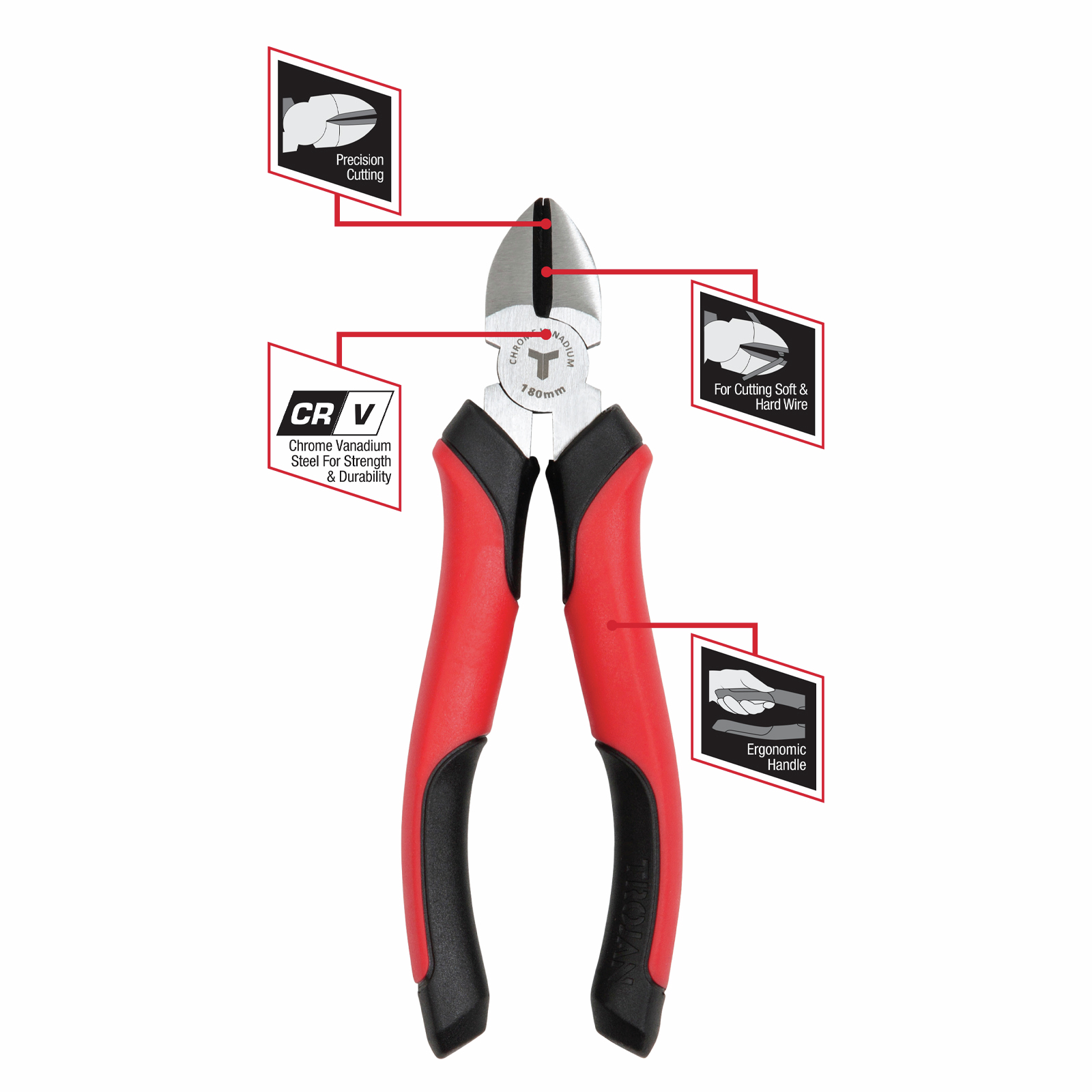 Trojan 180mm Side Cutting Plier
