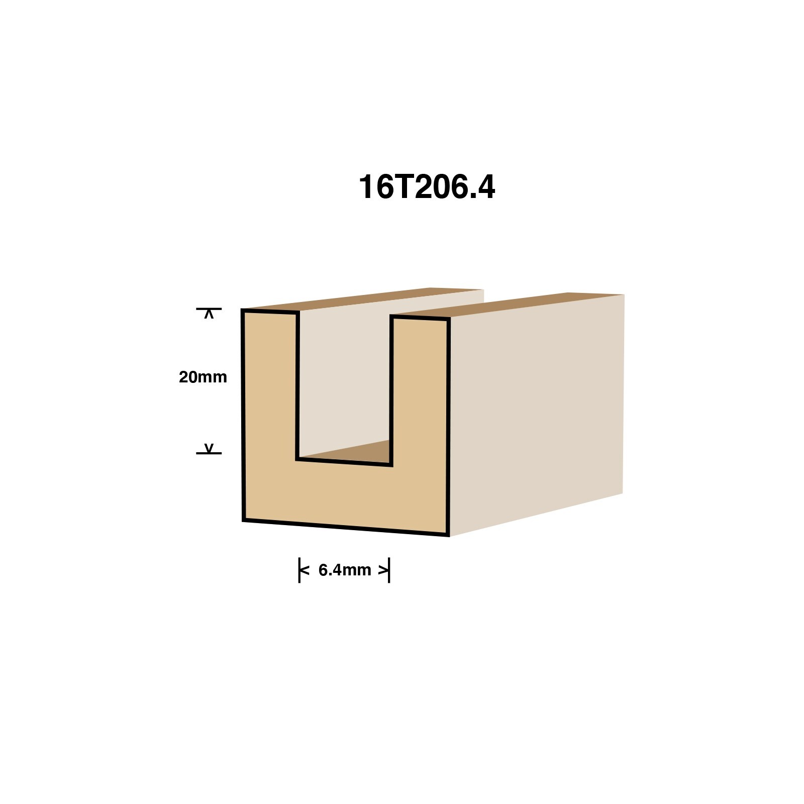 Ultra 6.4mm Straight Router Bit 3 Ultra 6.4mm Straight Router Bit