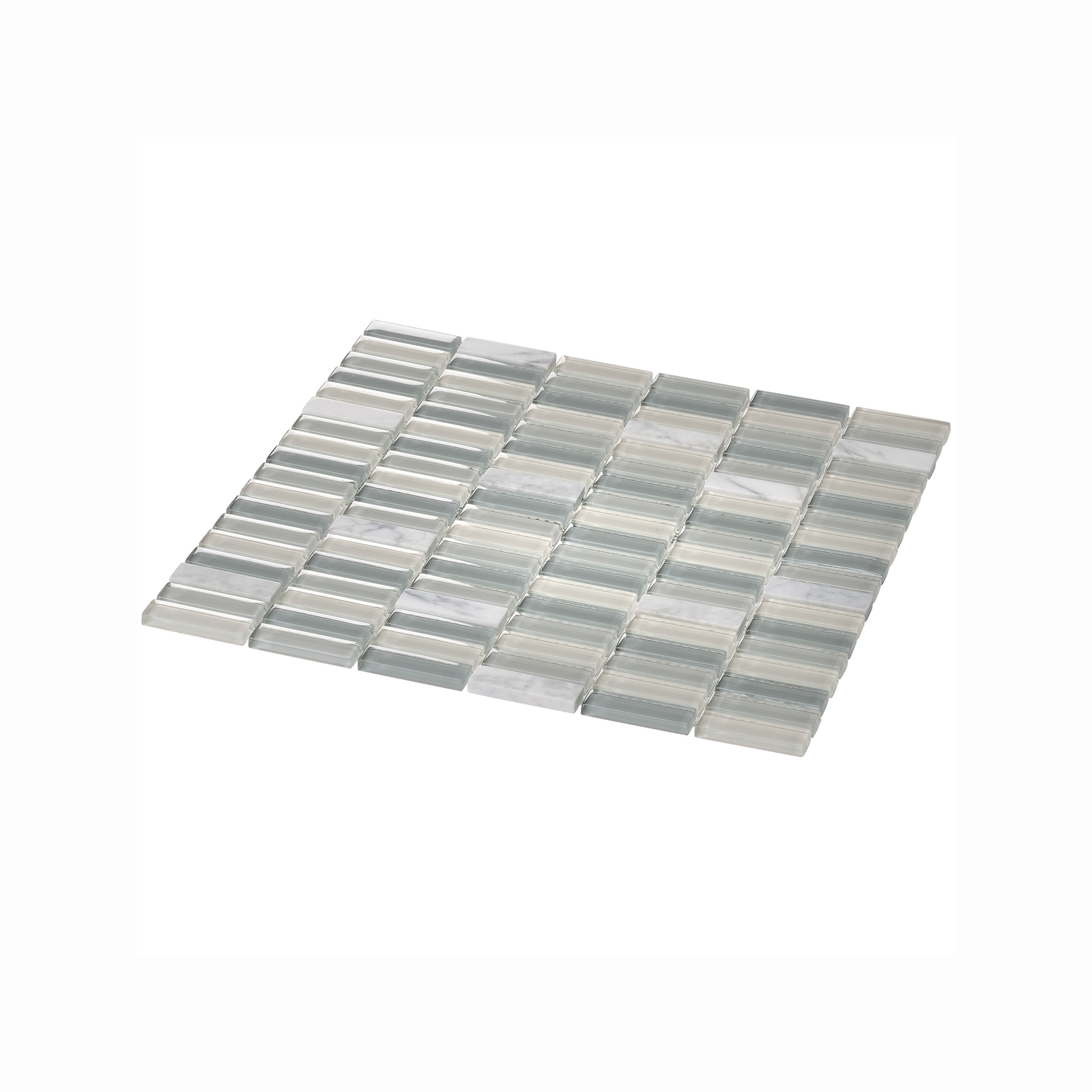 Decor8 298 x 304 x 6mm Light Grey Marble Hamilton Bianca Glass Mosaic Tile