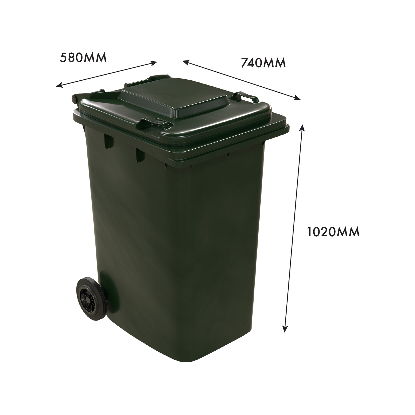 Handy 240L Green Wheelie Bin 3 Handy 240L Green Wheelie Bin