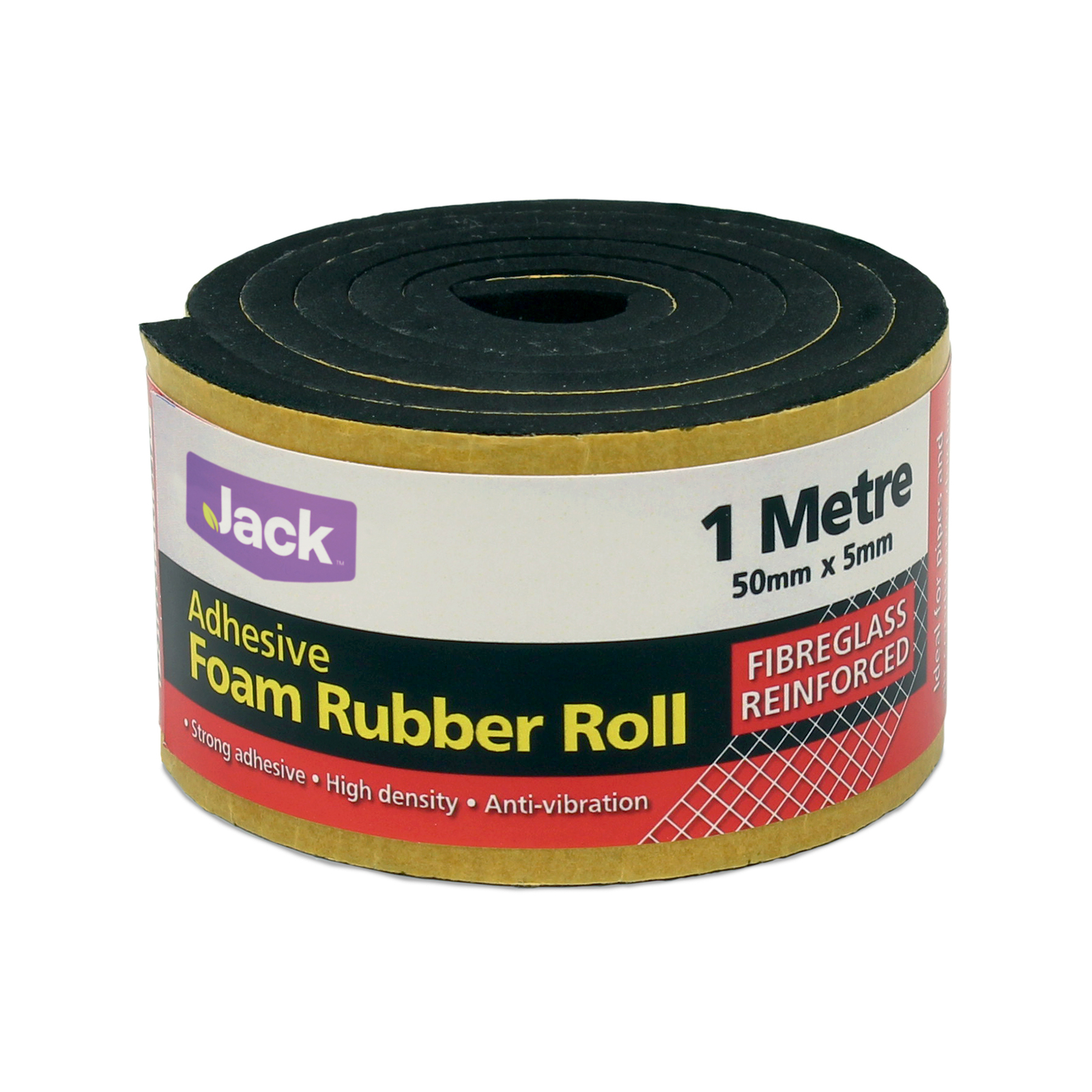 Jack 50 x 5mm x 1m Adhesive Rubber Foam
