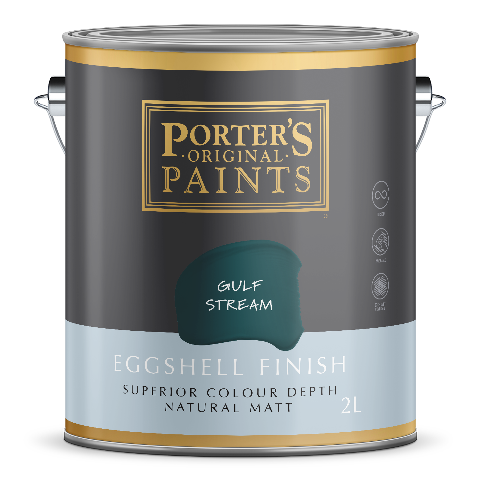 Porter's 2L Gulf Stream Eggshell Finish Broadwall Washable Paint