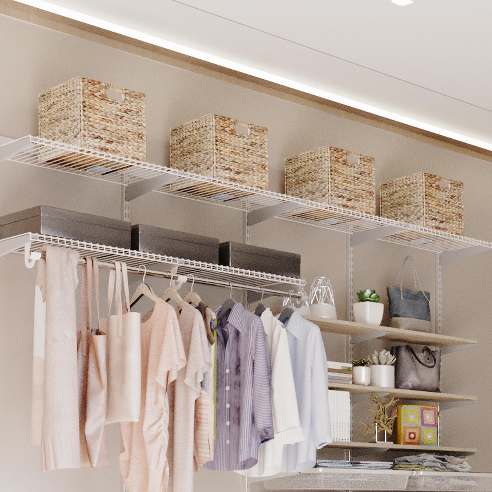 Flexi Storage Home Solutions 1840 x 335mm White Double Slot Front Wire Shelf 'A'