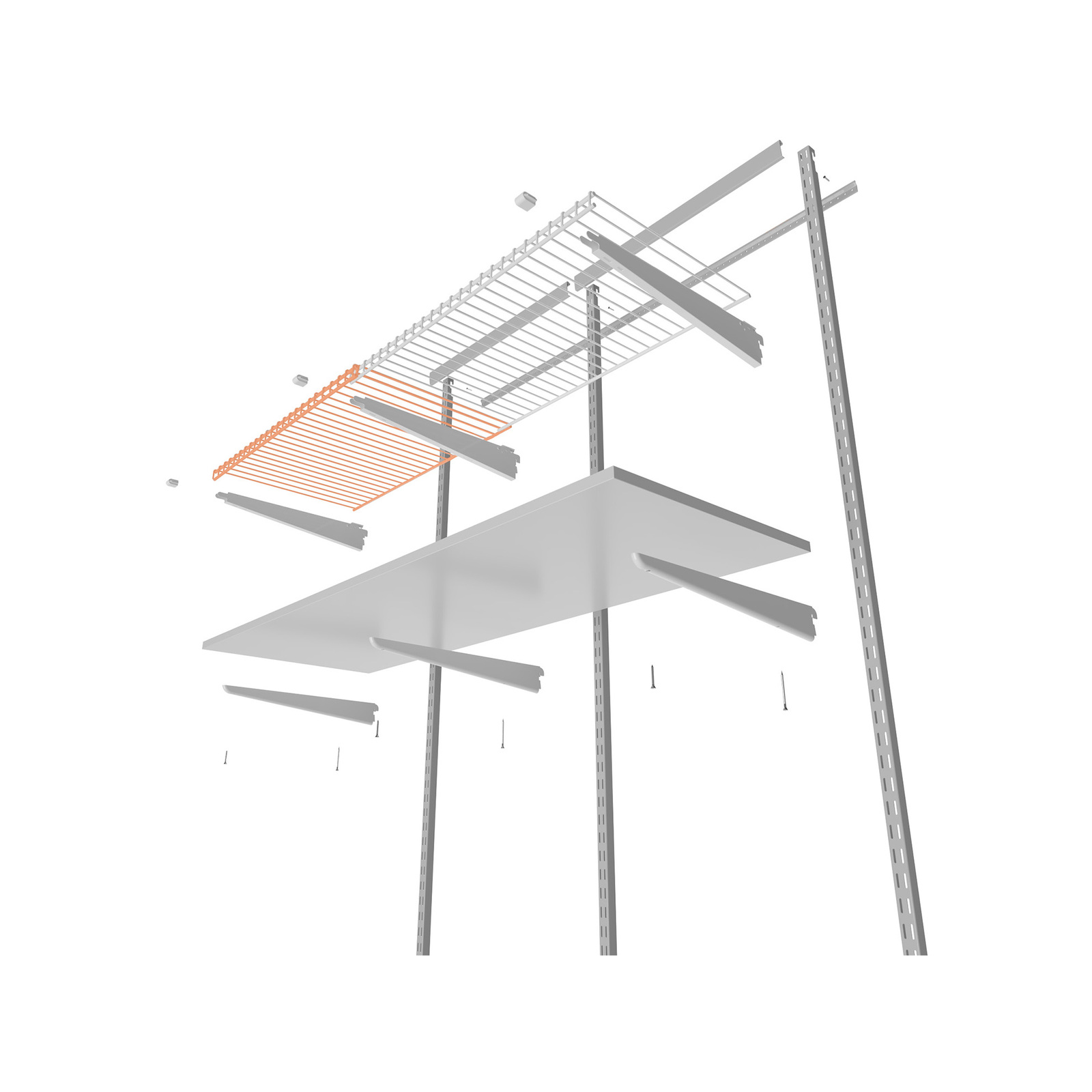 Flexi Storage Home Solutions 1840 x 335mm White Double Slot Front Wire Shelf 'A' 3 Flexi Storage Home Solutions 1840 x 335mm White Double Slot Front Wire Shelf 'A'