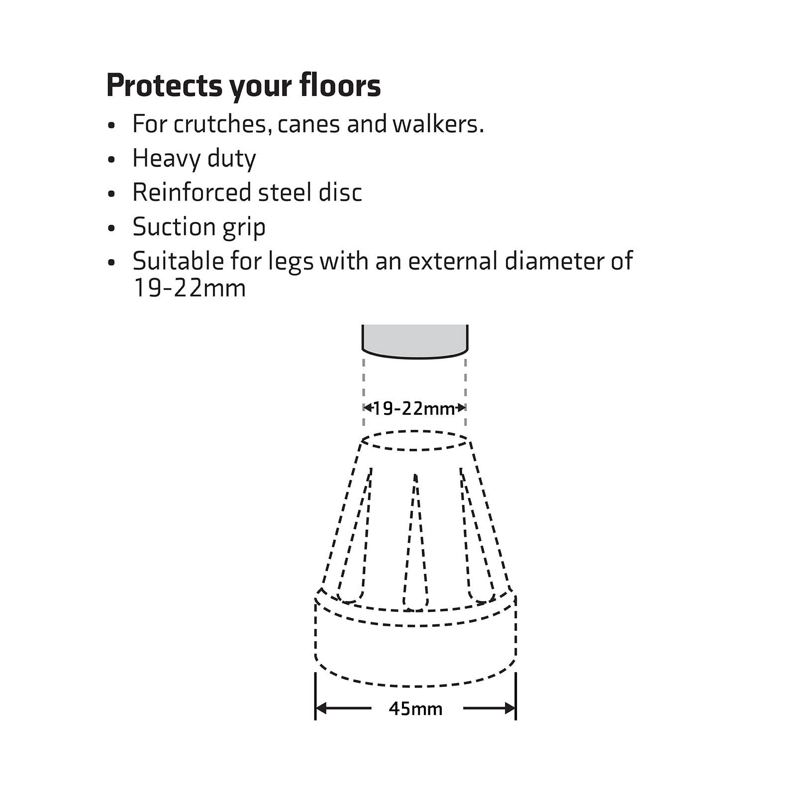 Surface Gard Black Rubber Crutch Tip - 2 Pack 4 Surface Gard Black Rubber Crutch Tip - 2 Pack