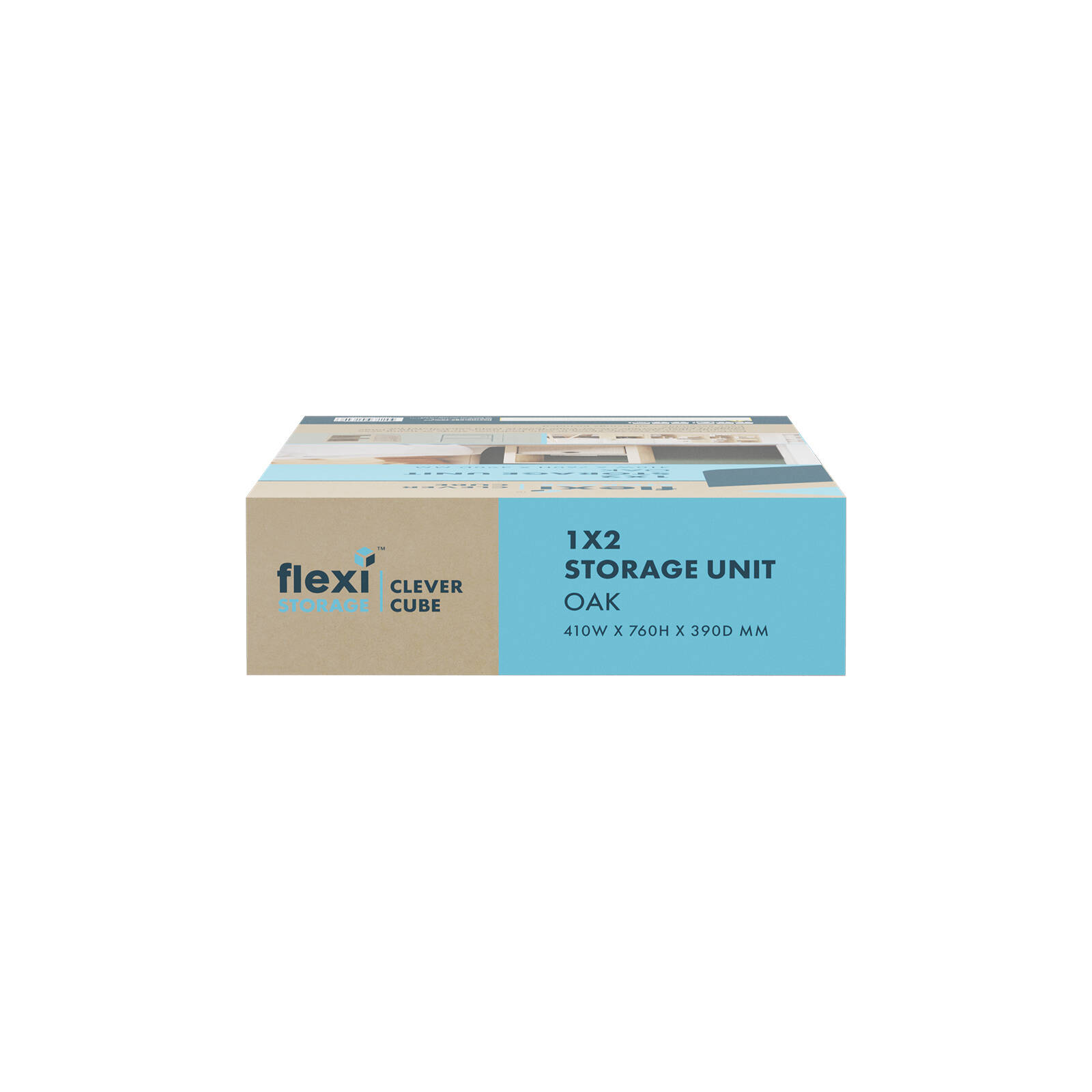 Flexi Storage Clever Cube 410 x 760 x 390mm Oak 1 x 2 Storage Unit