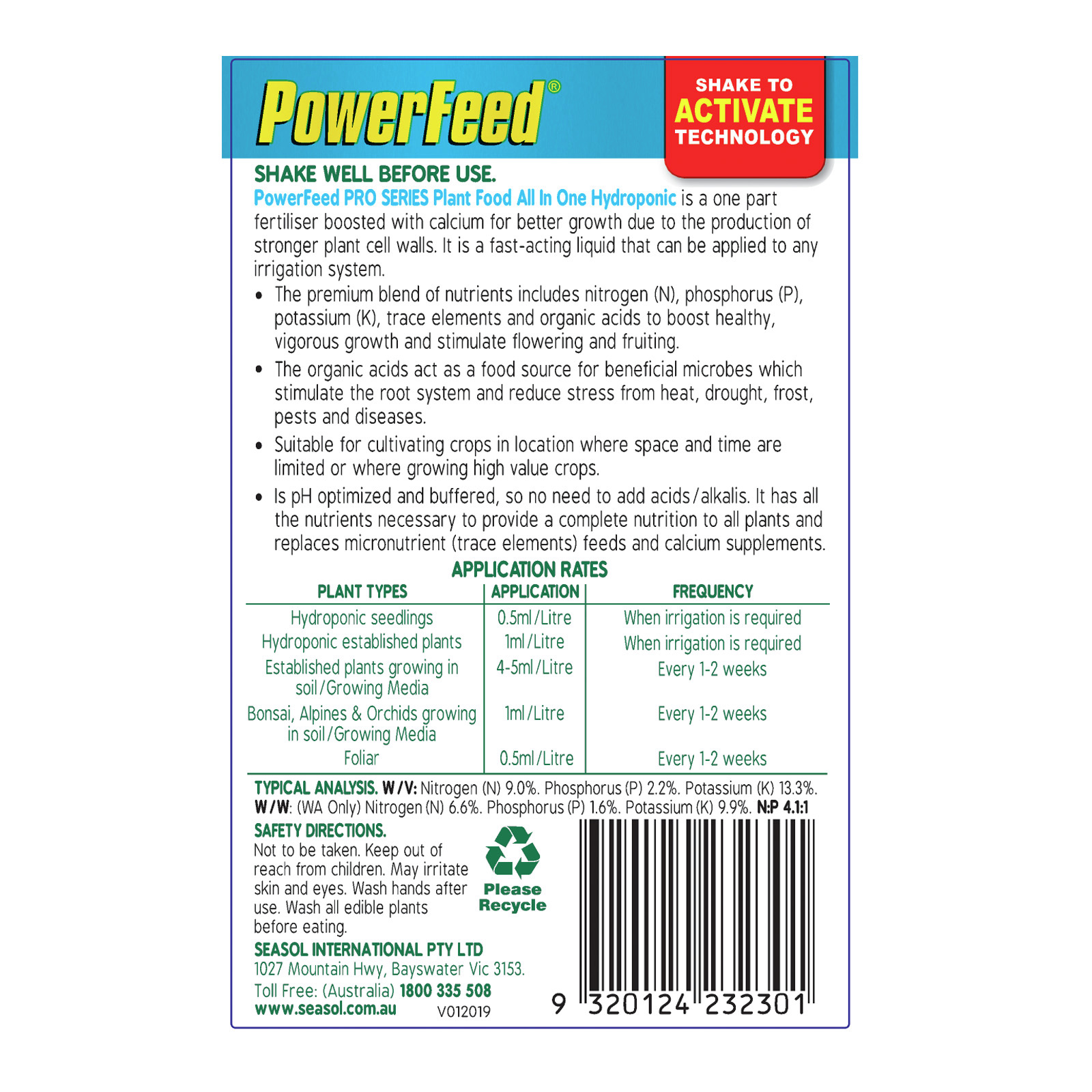 PowerFeed 500ml Pro Series All-In-One Hydroponic Fertiliser 3 PowerFeed 500ml Pro Series All-In-One Hydroponic Fertiliser