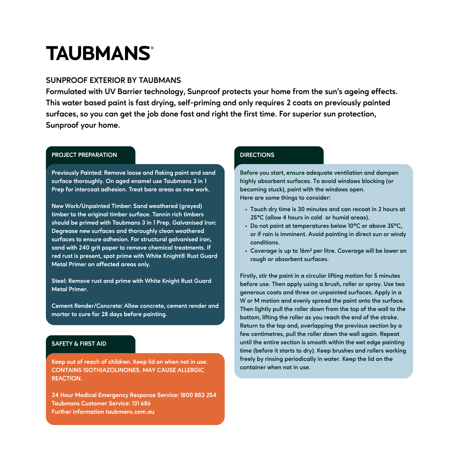 Taubmans 15L Accent Low Sheen Sunproof Exterior Paint