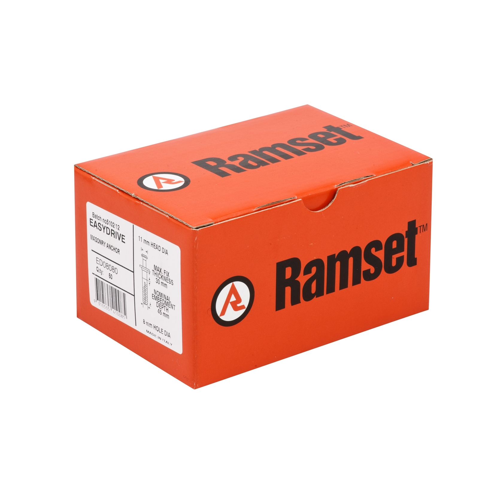 Ramset 8 x 80mm EasyDrive Anchor - 50 Pack
