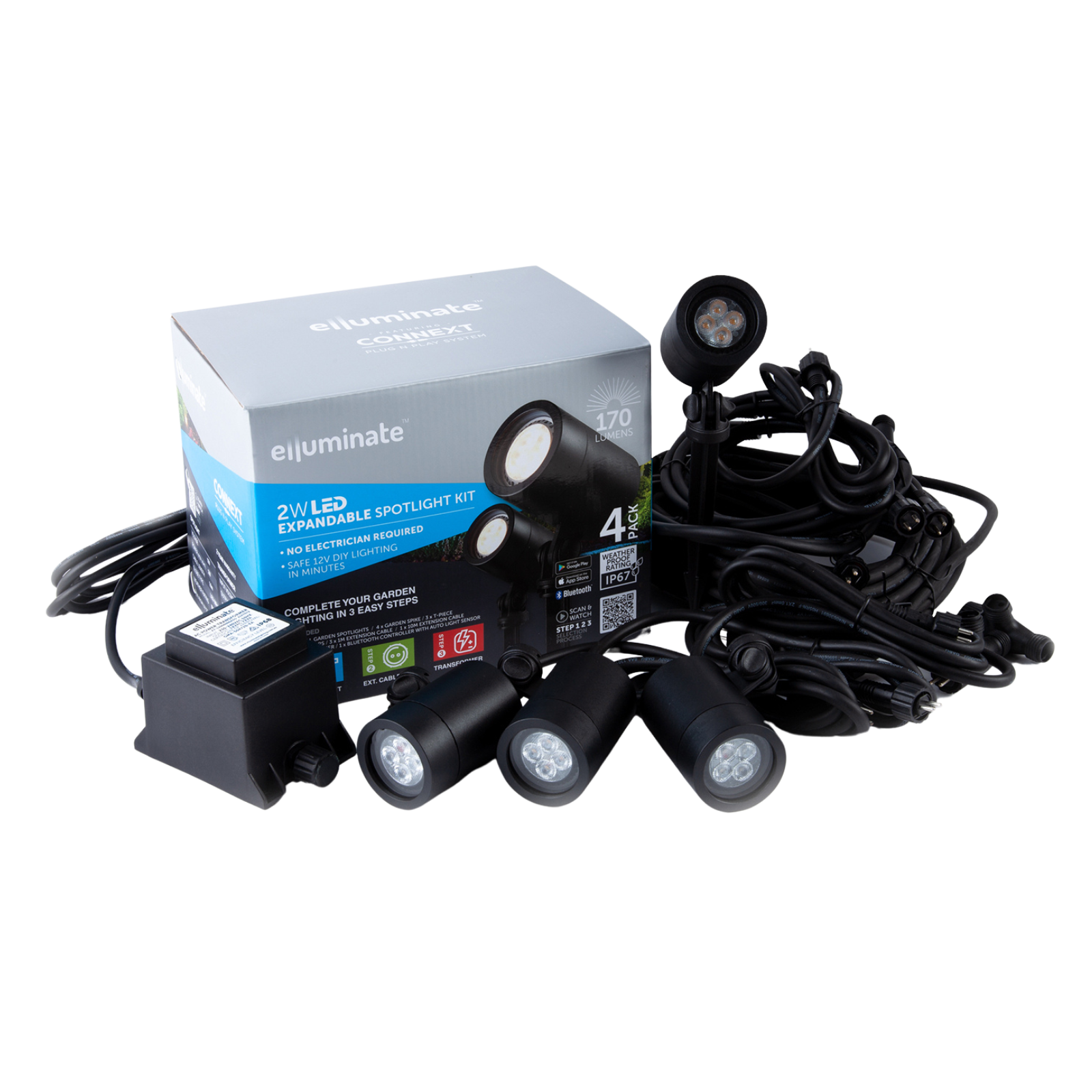 Elluminate Bluetooth Spotlight Garden Kit - 4 Pack