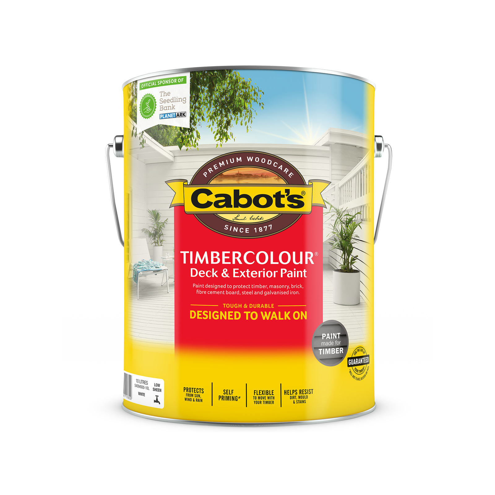 Cabot's 10L White Timbercolour Deck And Exterior Paint