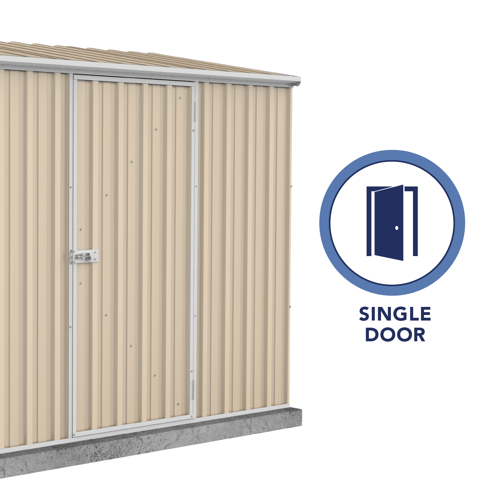 Absco Sheds 2.26 x 2.26 x 2.0m Classic Cream Premier Single Door Garden Shed