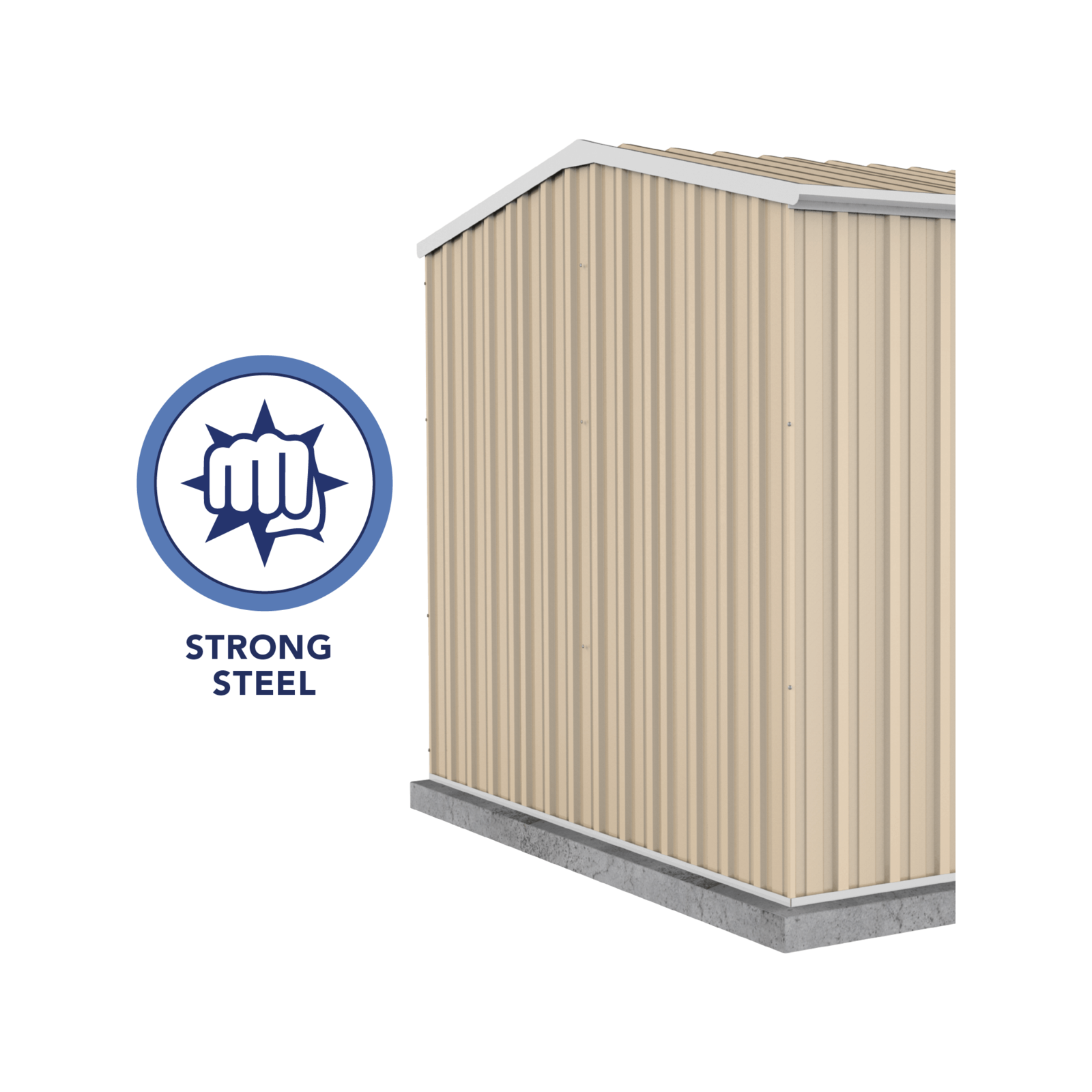 Absco Sheds 2.26 x 2.26 x 2.0m Classic Cream Premier Single Door Garden Shed