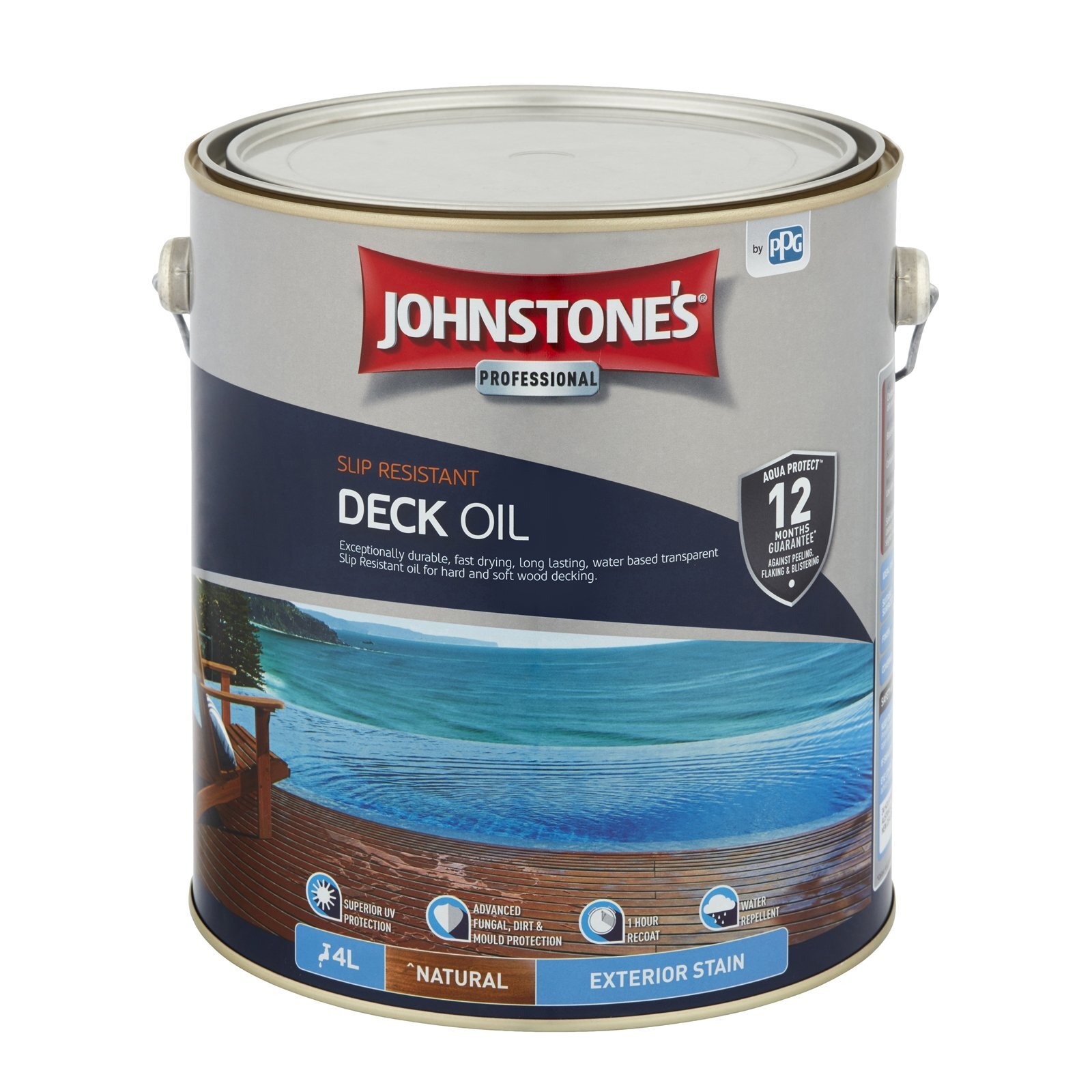Johnstone's 4L Natural Slip Resistant Decking Oil - 4L