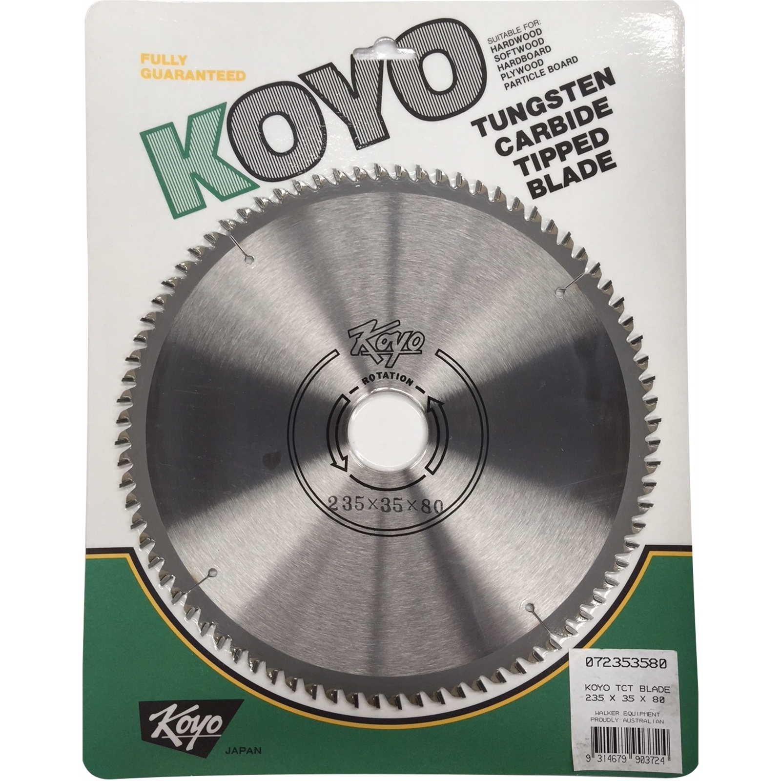 Koyo 235mm 80T 35mm Bore Circular Saw Blade For Timber Cutting