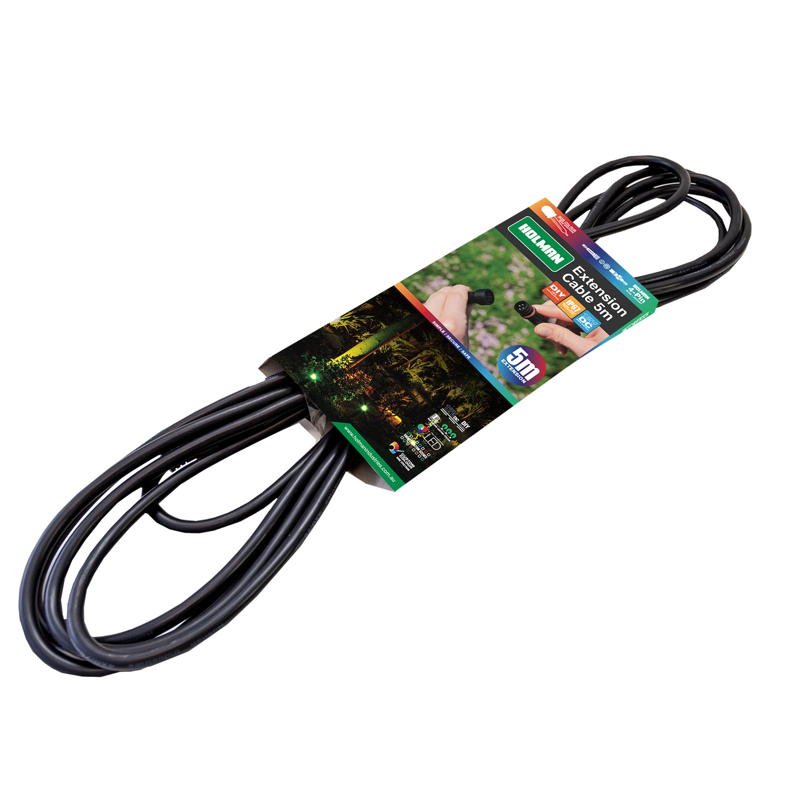 Holman RGB Colour Garden Light Extension Cable - 5m