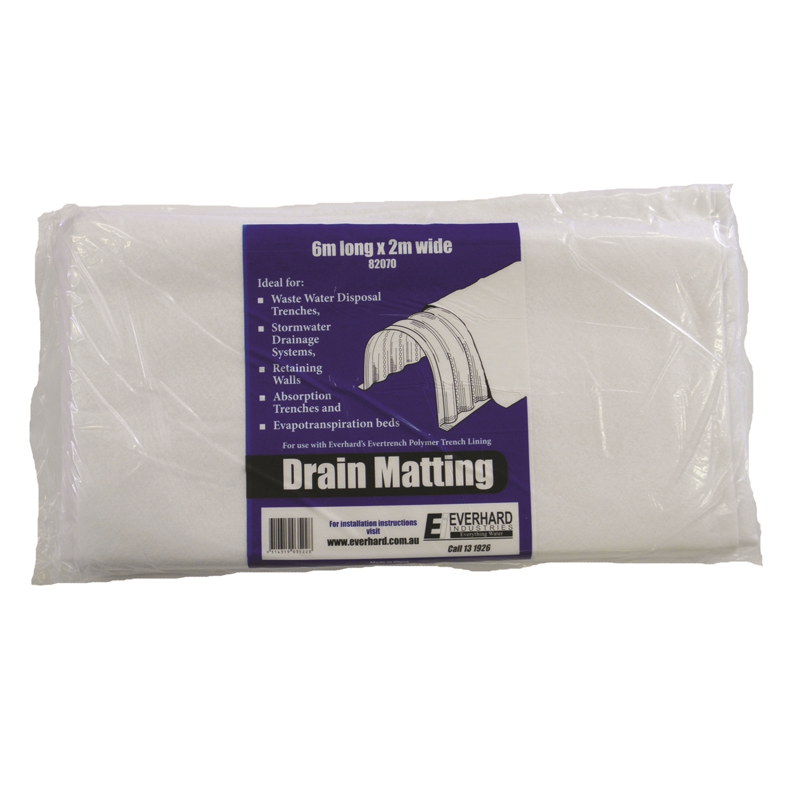 Everhard 2 x 6m White Drain Matting 1 Everhard 2 x 6m White Drain Matting