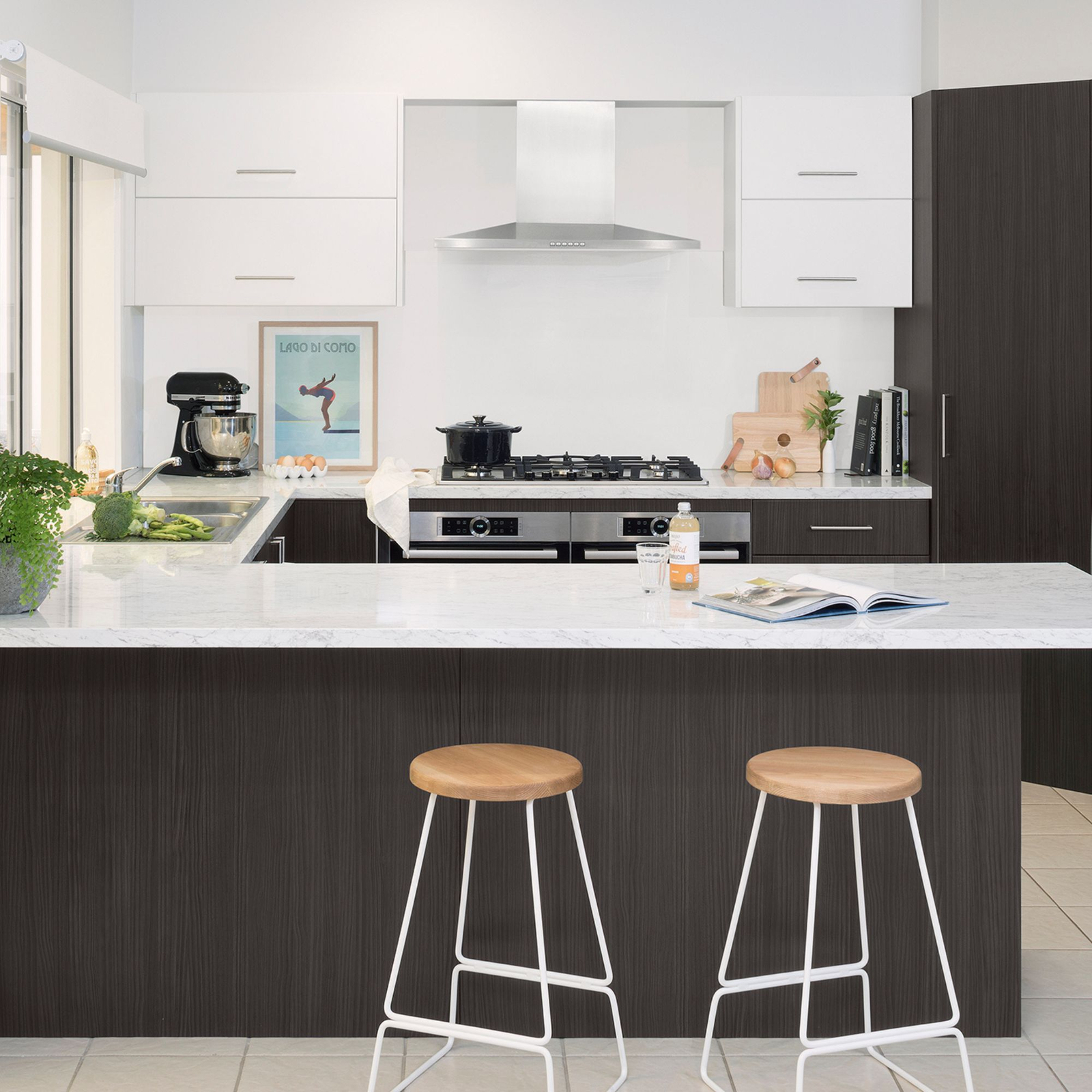 Kaboodle 600mm Black Forest Modern 3 Drawer Panels