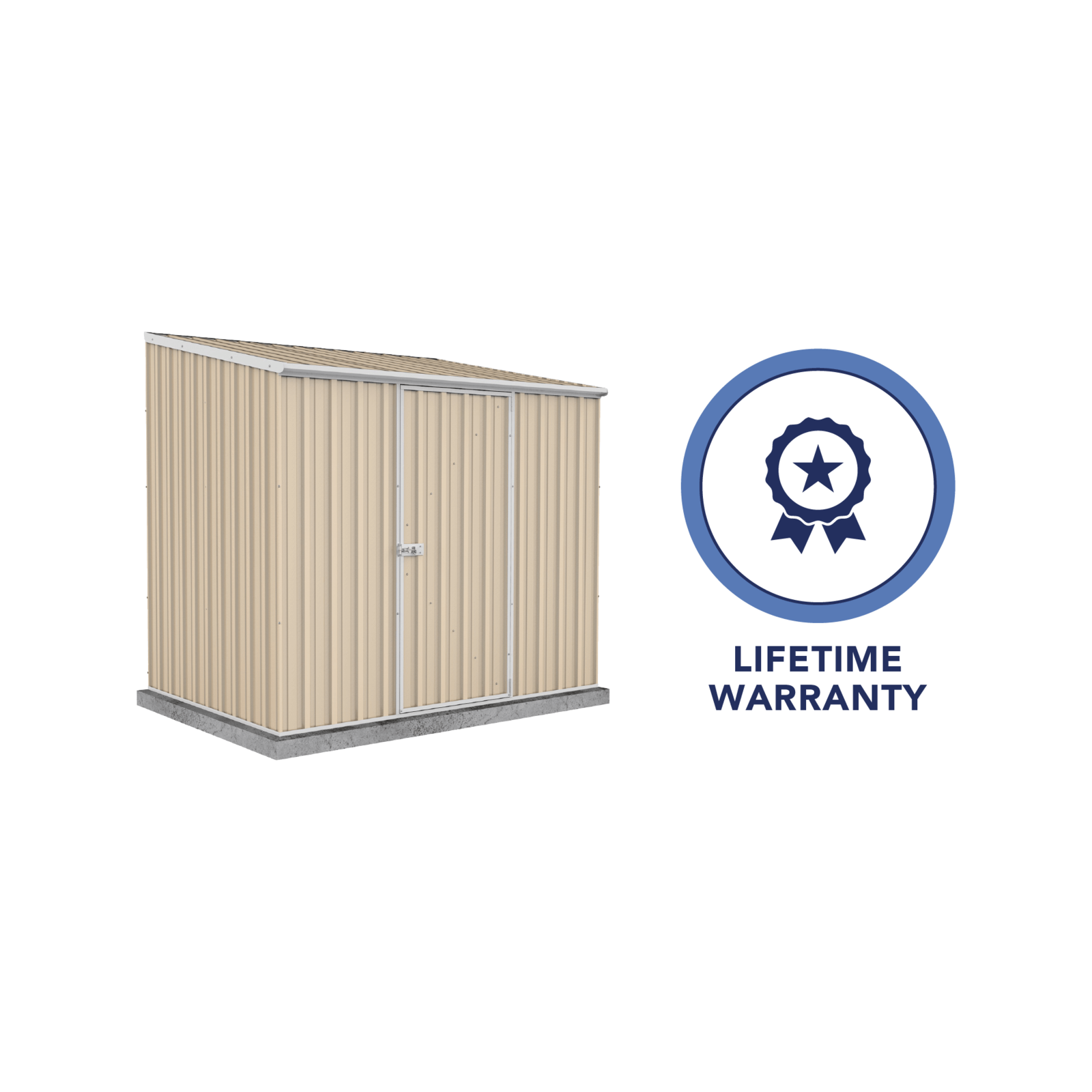 Absco Sheds 2.26 x 1.52 x 2.08m Space Saver Single Door Garden Shed - Classic Cream 4 Absco Sheds 2.26 x 1.52 x 2.08m Space Saver Single Door Garden Shed - Classic Cream