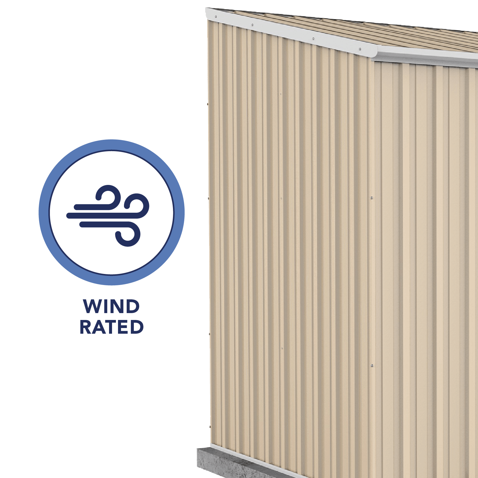 Absco Sheds 2.26 x 1.52 x 2.08m Space Saver Single Door Garden Shed - Classic Cream 6 Absco Sheds 2.26 x 1.52 x 2.08m Space Saver Single Door Garden Shed - Classic Cream