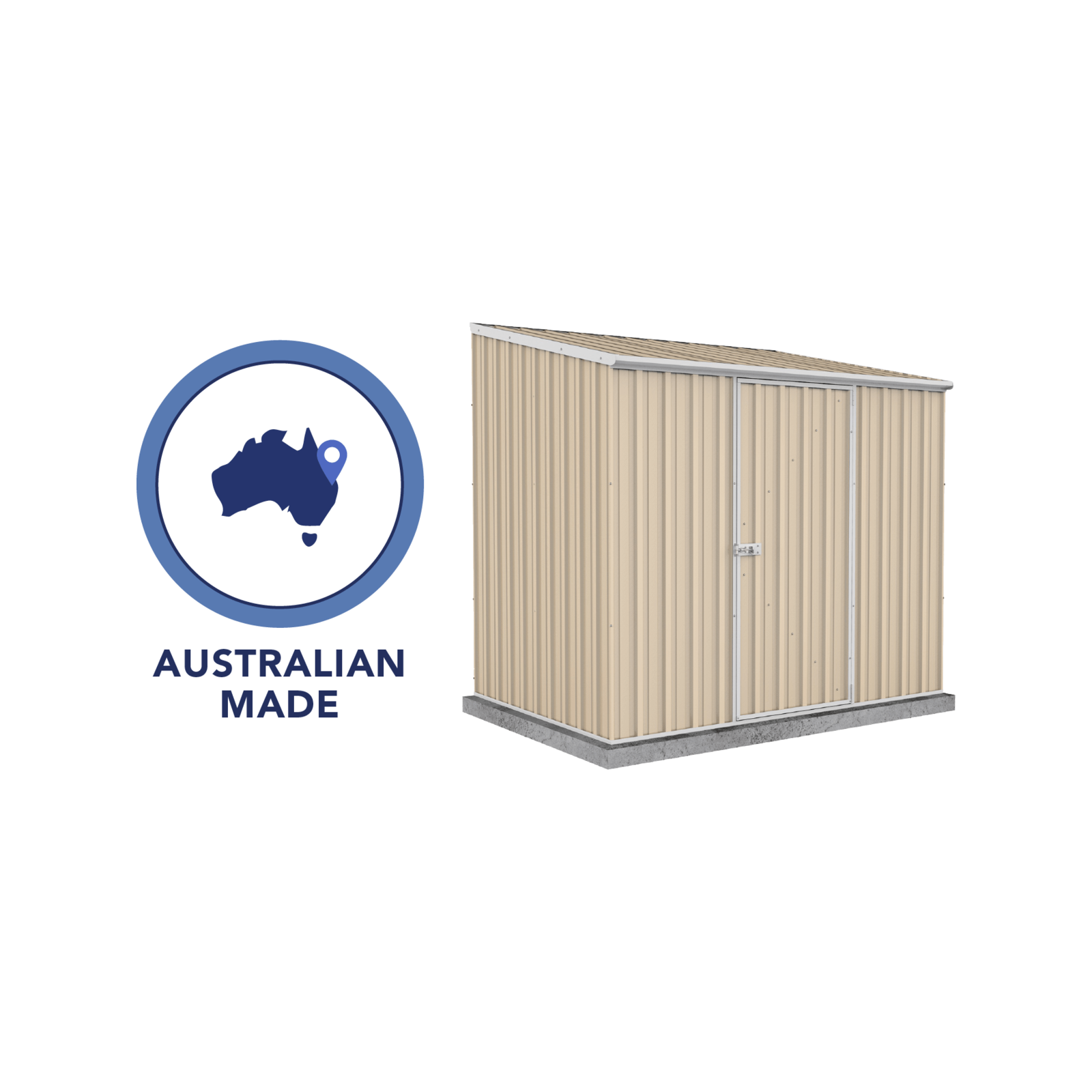 Absco Sheds 2.26 x 1.52 x 2.08m Space Saver Single Door Garden Shed - Classic Cream 8 Absco Sheds 2.26 x 1.52 x 2.08m Space Saver Single Door Garden Shed - Classic Cream