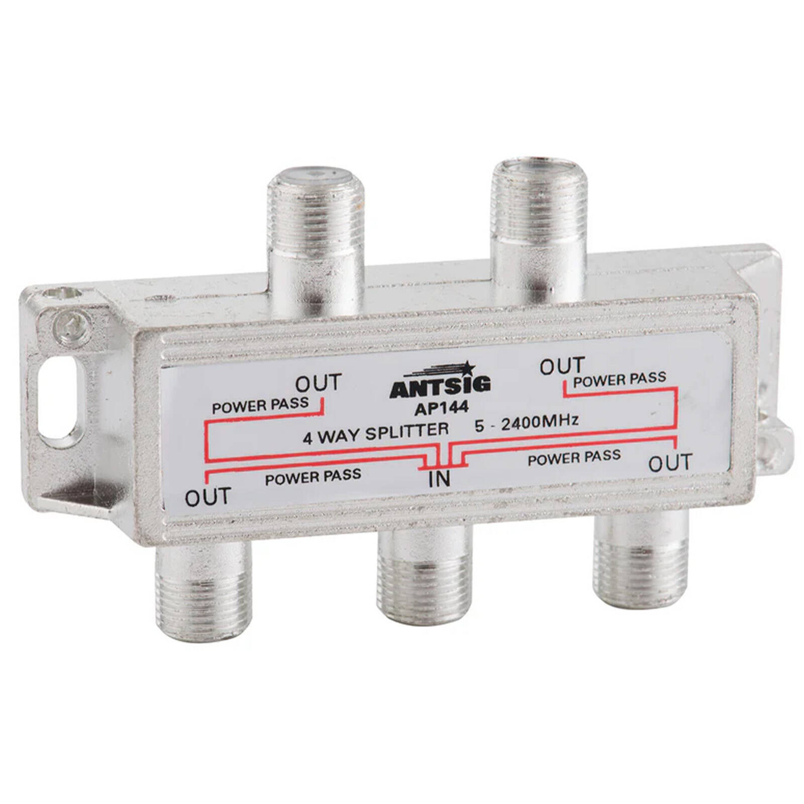 Antsig 4 Way Splitter With F Connector Outlets