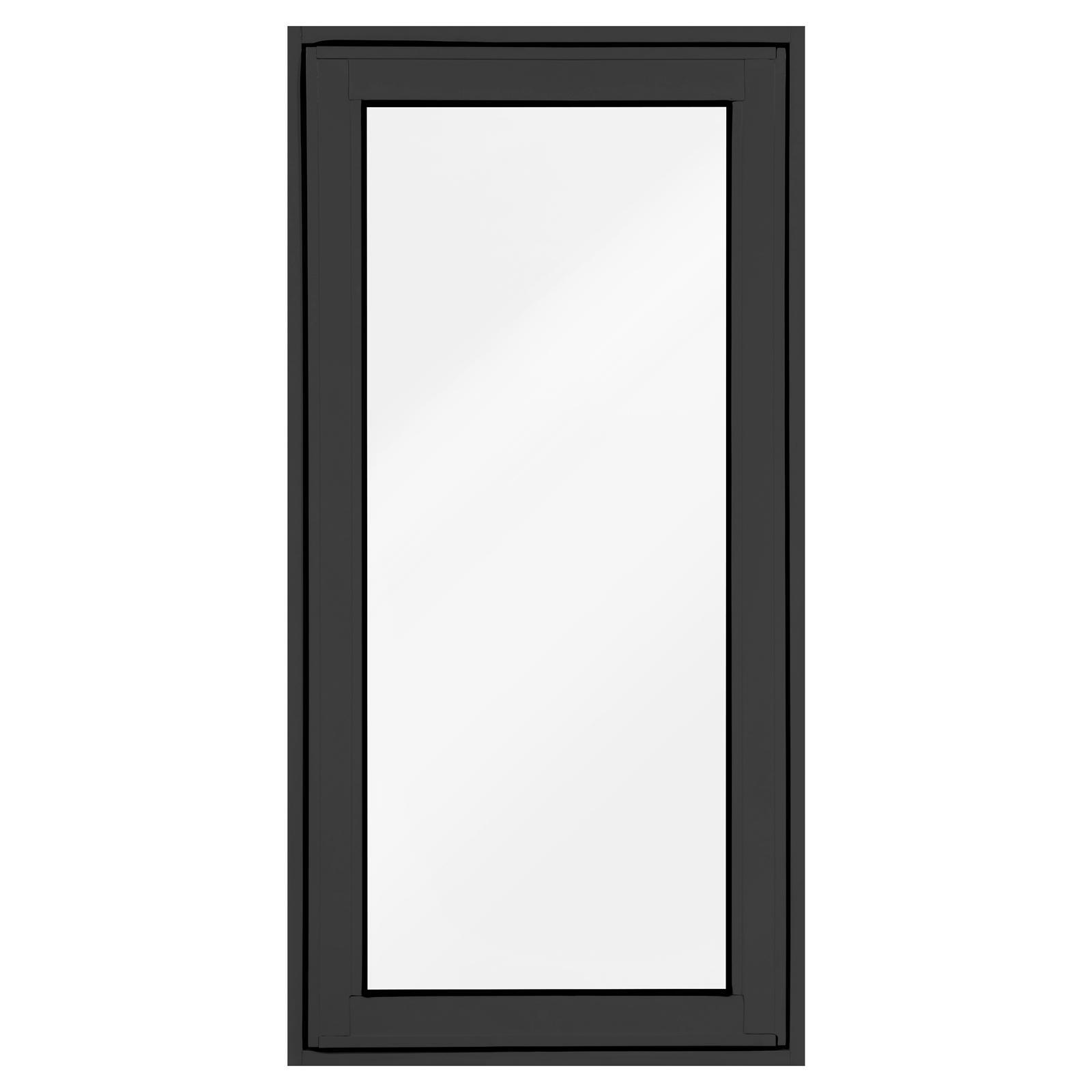 Polar     View 600 x 1200mm Black Frosted Glass Openable Double Glazed Window