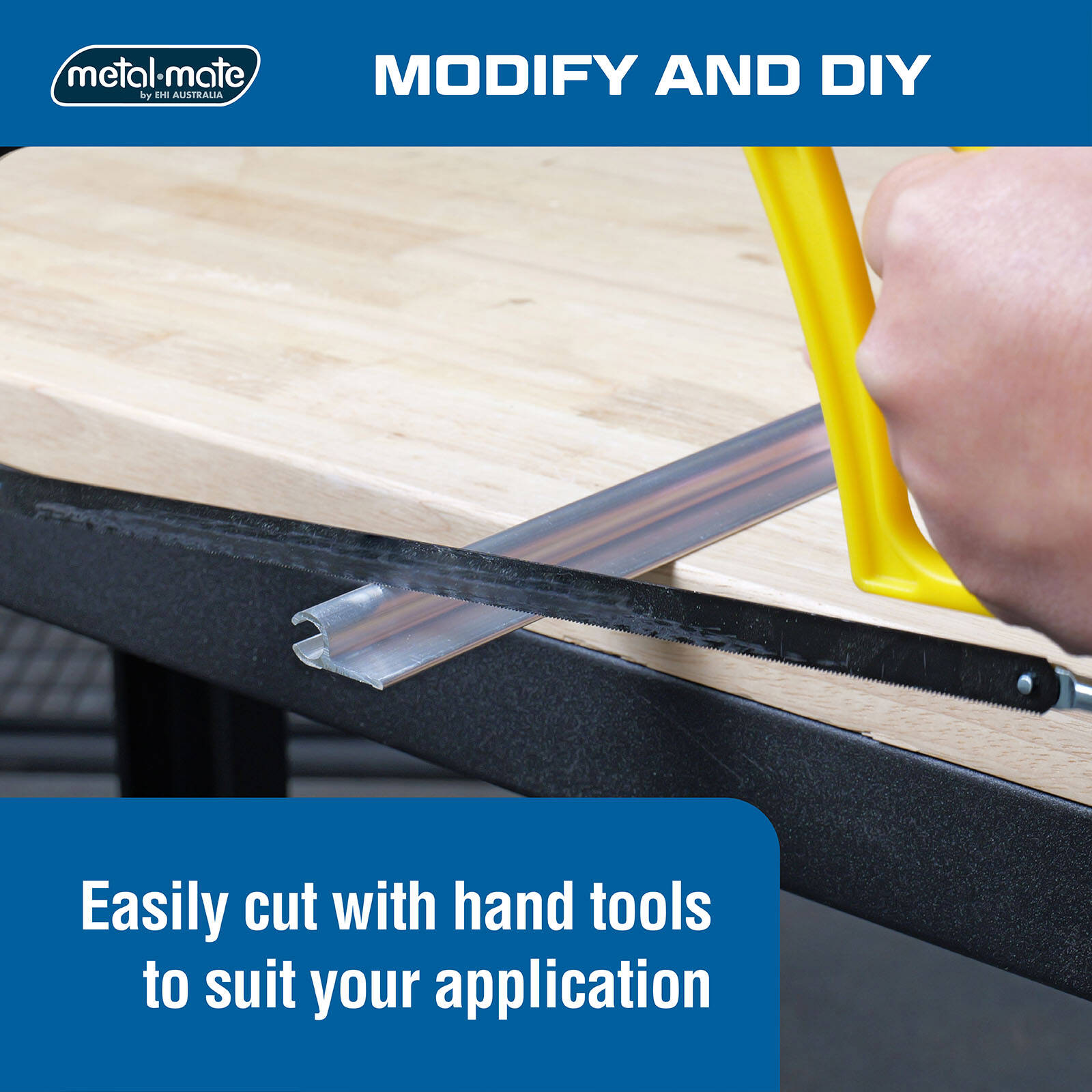 Metal Mate 27.95 x 12.7 x 1.7mm 1m Silver Aluminium Section Sail Track