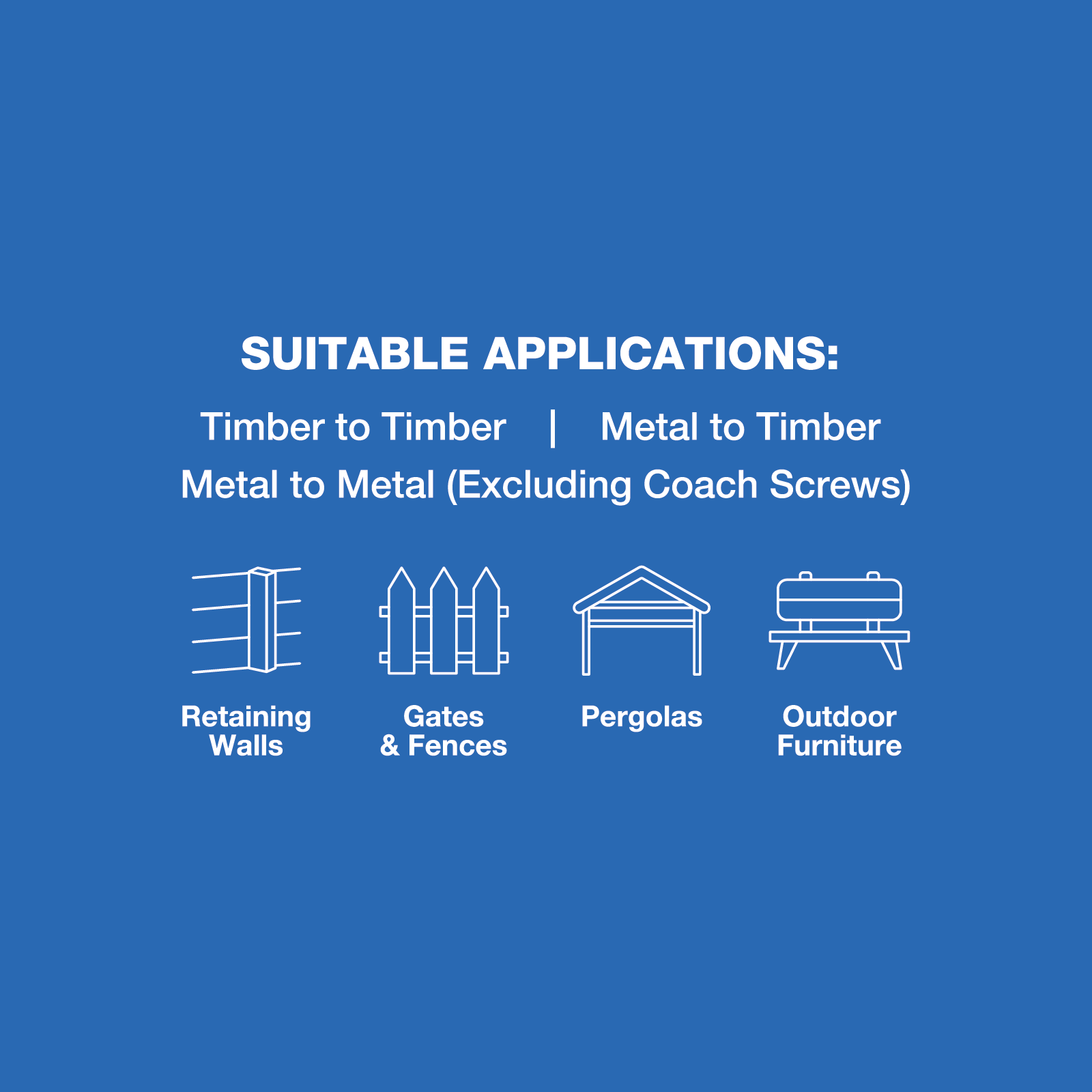 ZENITH M6 x 40mm Hot Dip Galvanised Hex Head Coach Screws - 25 Pack
