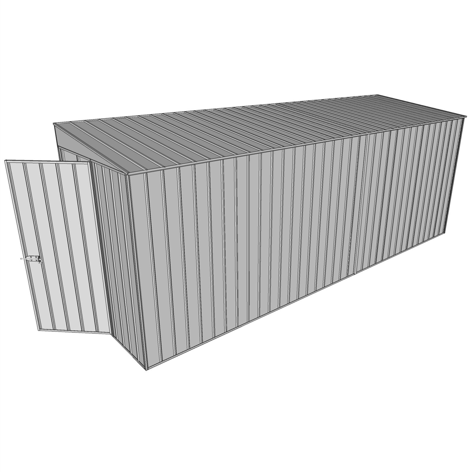 Build-a-Shed 1.5 x 5.2 x 2m Skillion Shed without Side Doors - Zinc