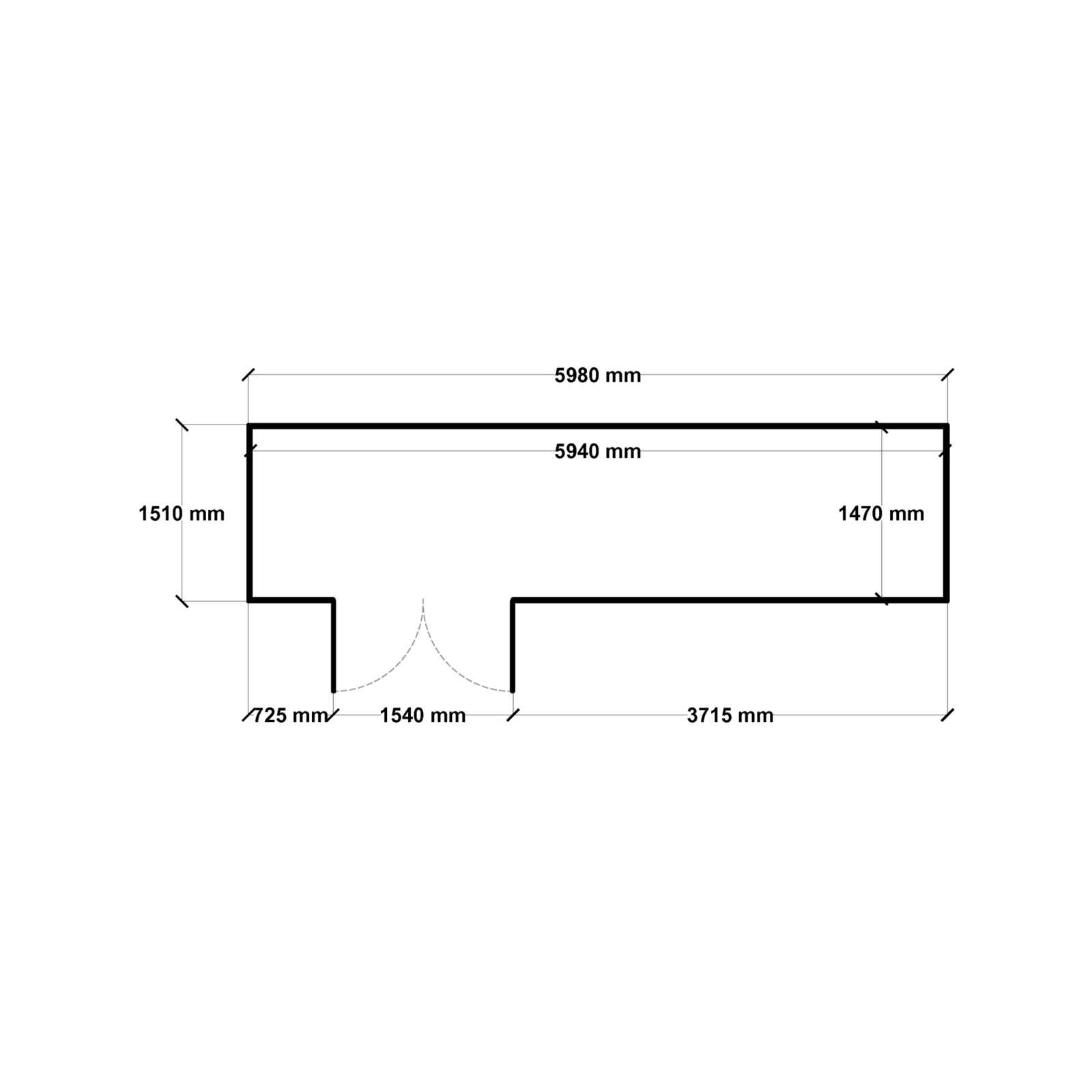 Build-a-Shed 1.5 x 6 x 2m Skillion Double Hinged Side Doors Shed - Green