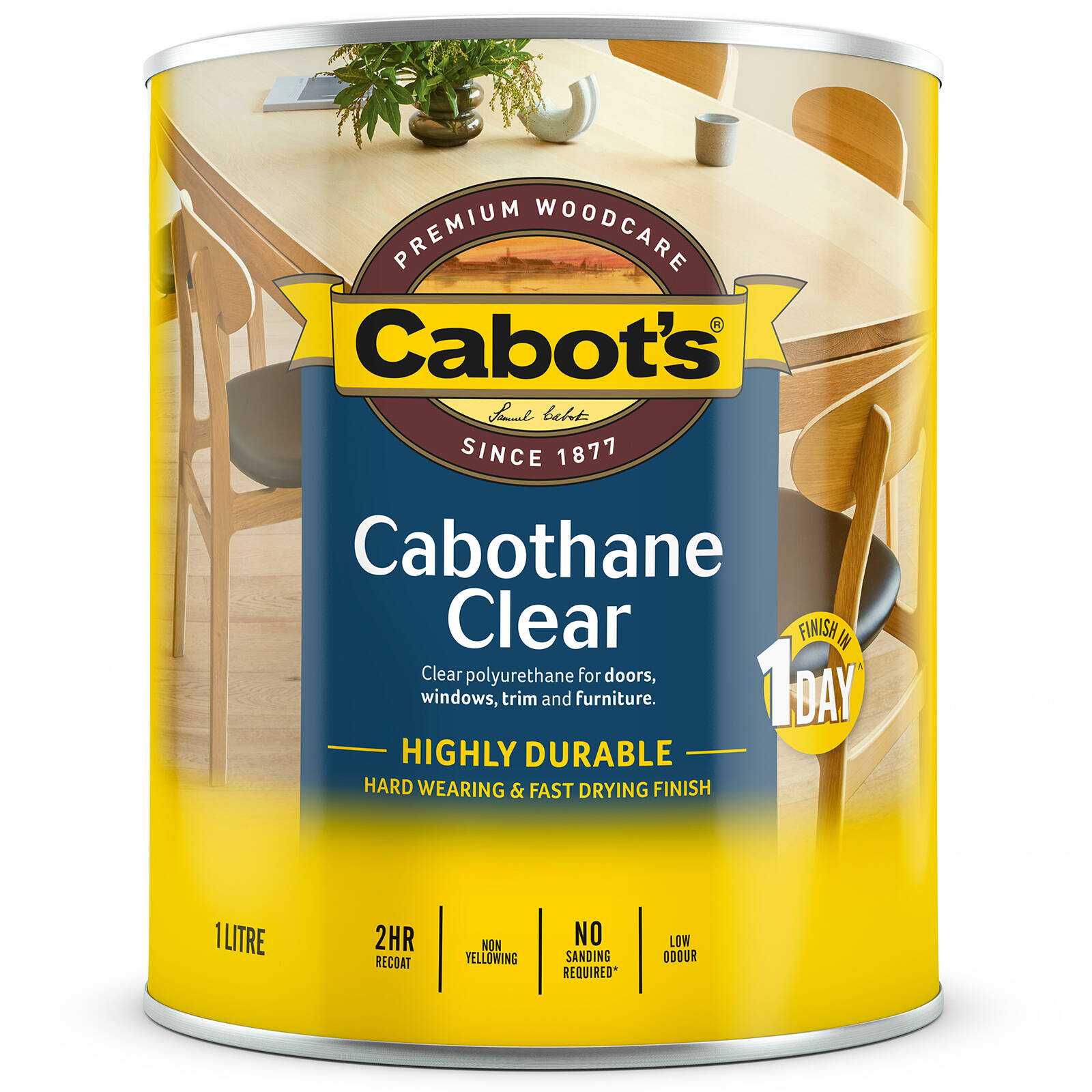 Cabot's 1L Gloss Water Based Cabothane Clear Polyurethane