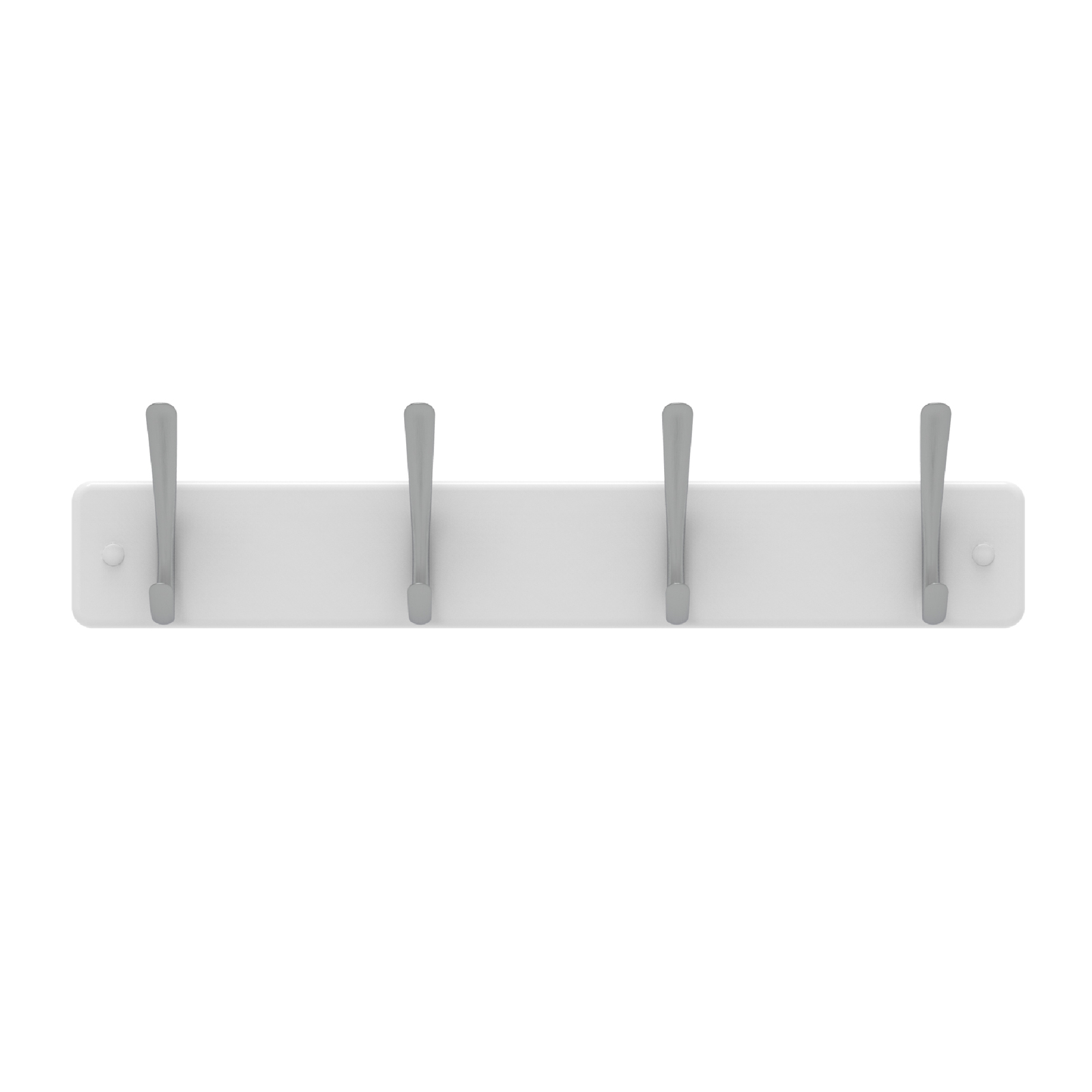 Mode Perma Products 4 Brushed Nickel Hooks White Board Hat And Coat Rack