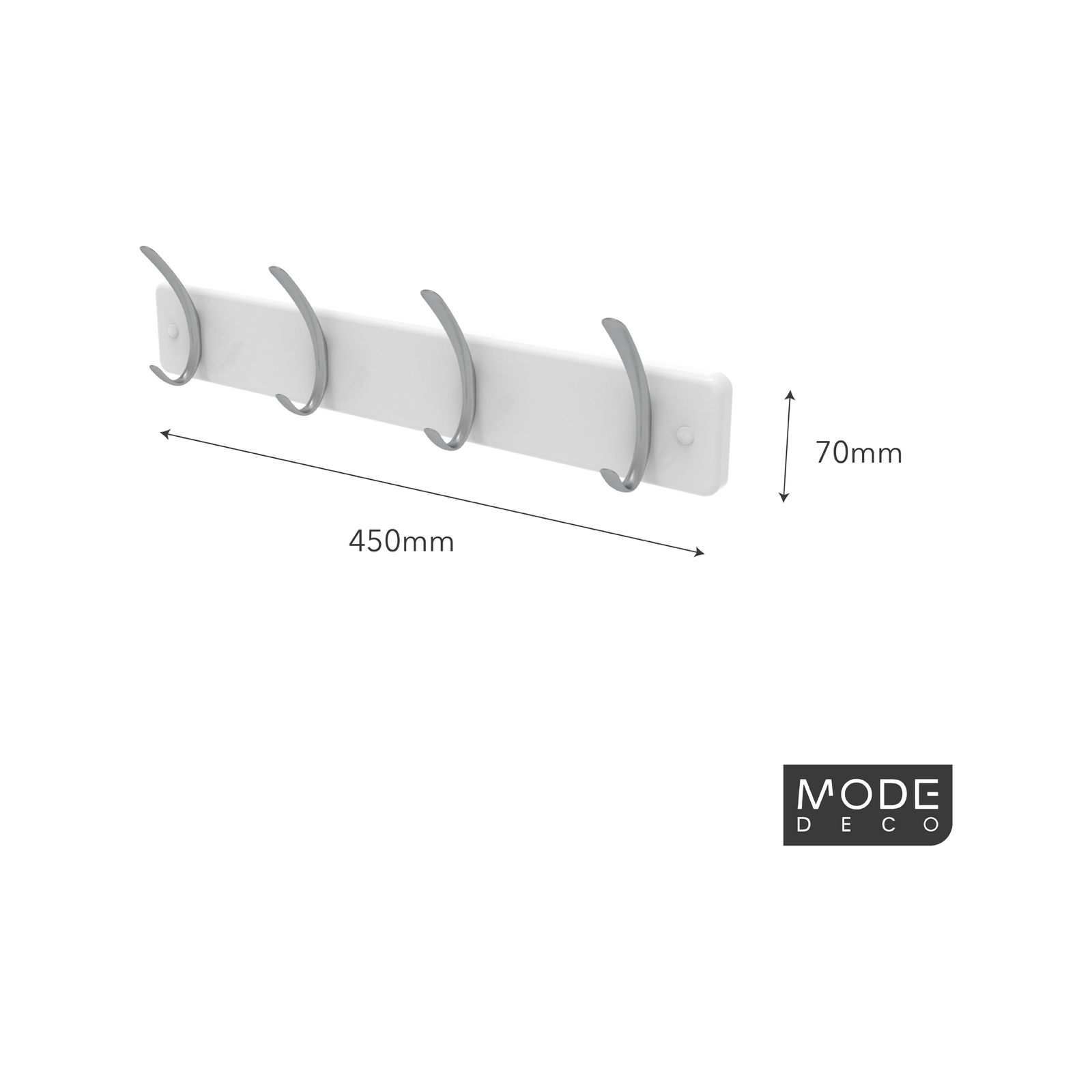 Mode Perma Products 4 Brushed Nickel Hooks White Board Hat And Coat Rack 4 Mode Perma Products 4 Brushed Nickel Hooks White Board Hat And Coat Rack
