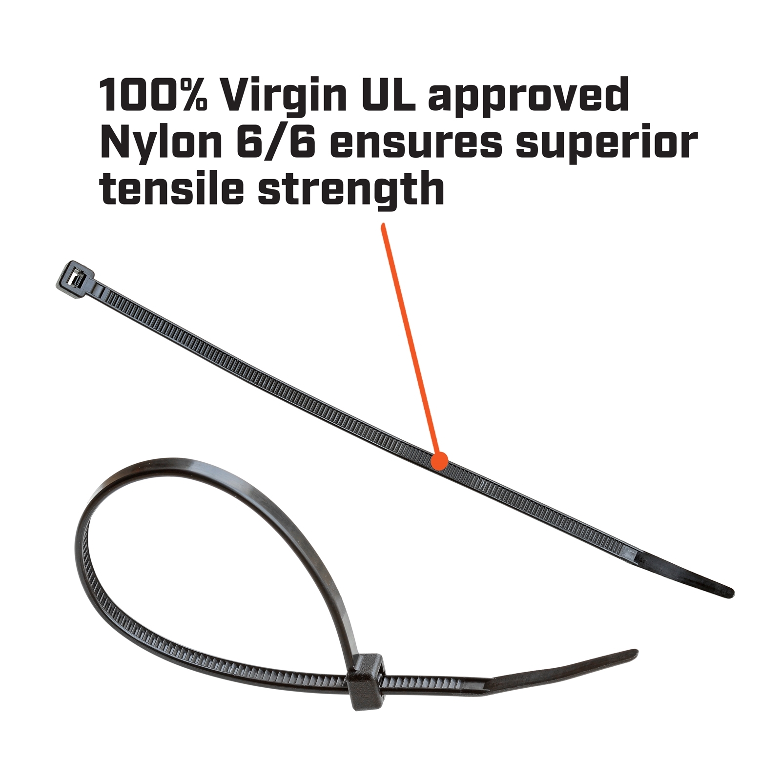 Crescent 370mm x 7.6mm Black Heavy Duty Cable Ties - 100 Pack 5 Crescent 370mm x 7.6mm Black Heavy Duty Cable Ties - 100 Pack