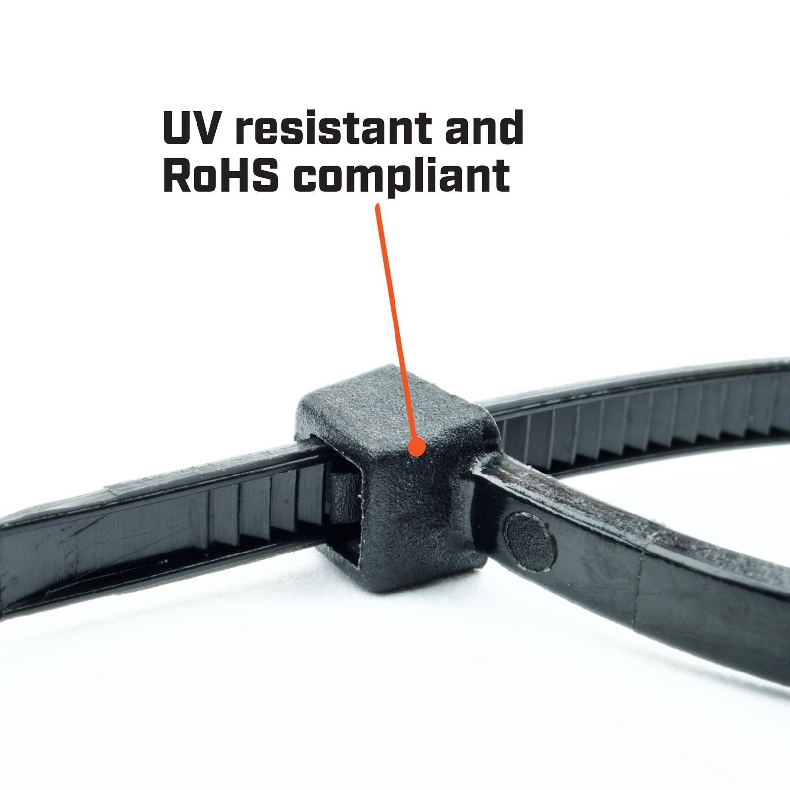 Crescent 370mm x 7.6mm Black Heavy Duty Cable Ties - 100 Pack 7 Crescent 370mm x 7.6mm Black Heavy Duty Cable Ties - 100 Pack