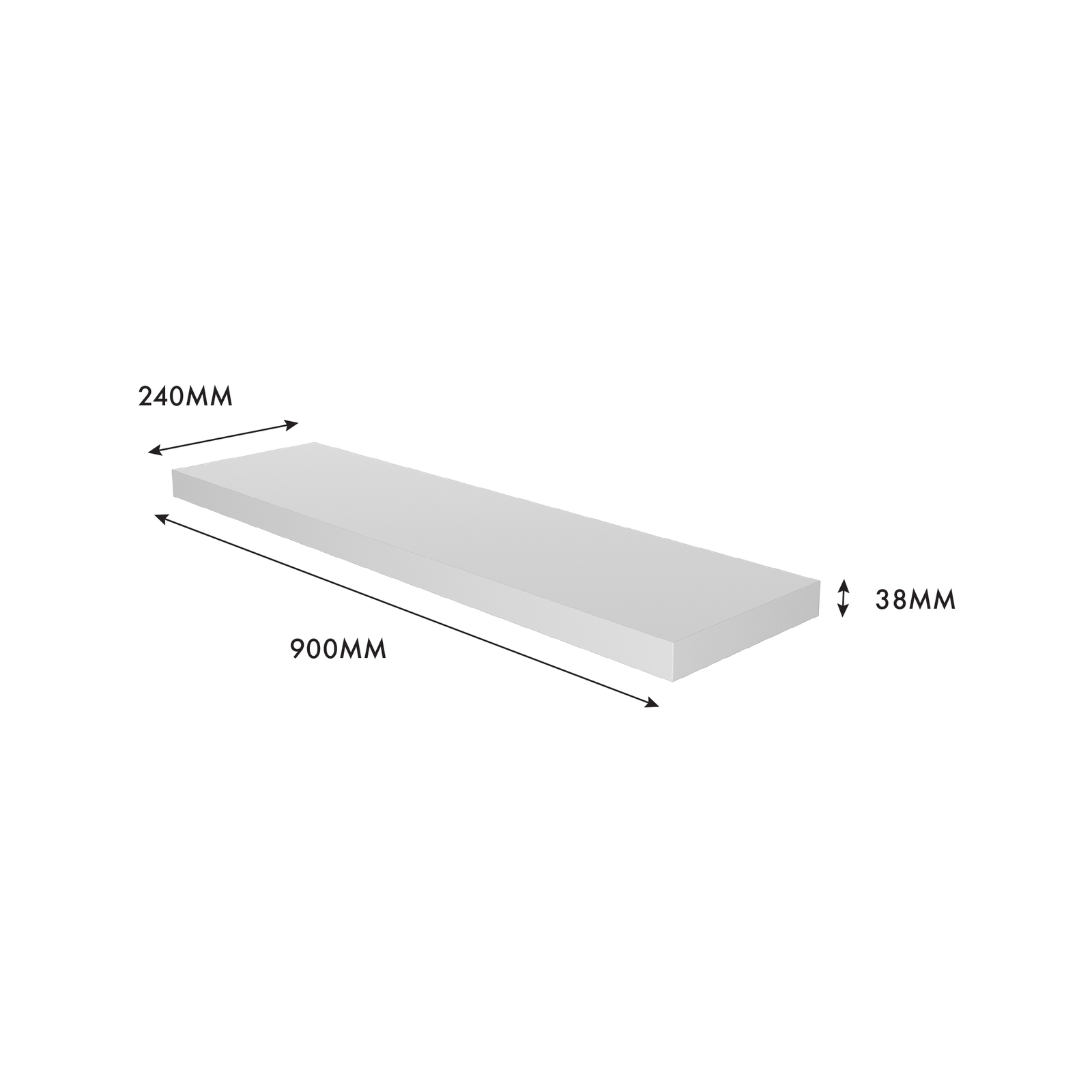 Flexi Storage Decorative Shelving 900 x 38 x 240mm White Gloss Floating Shelf